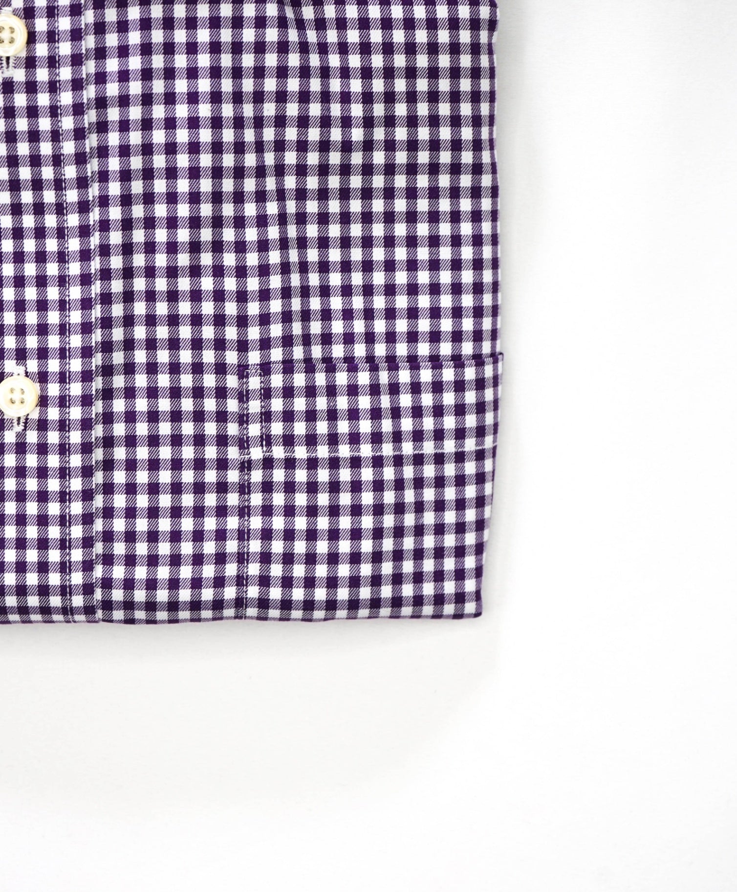 $128 BROOKS BROTHERS - Purple Gingham NON-IRON Shirt - 16 - 34