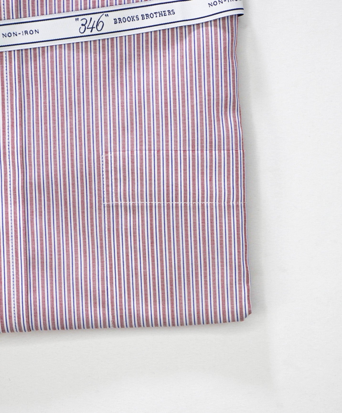 $128 BROOKS BROTHERS - Red/Blue Stripe NON-IRON EXTRA SLIM FIT "346" Shirt - 15 - 32/33