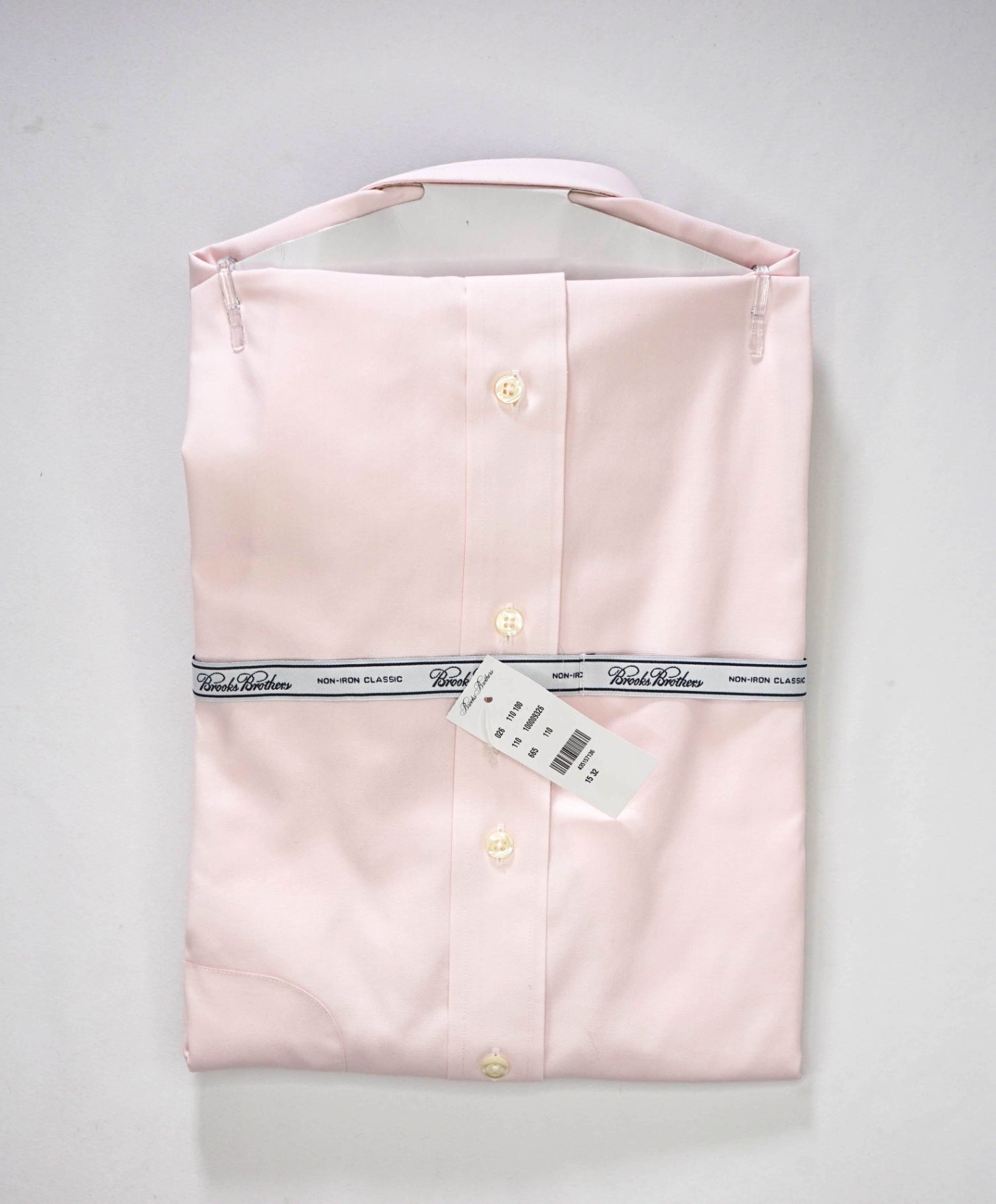 $128 BROOKS BROTHERS - Solid Pink NON-IRON CLASSIC Shirt - 15 - 32