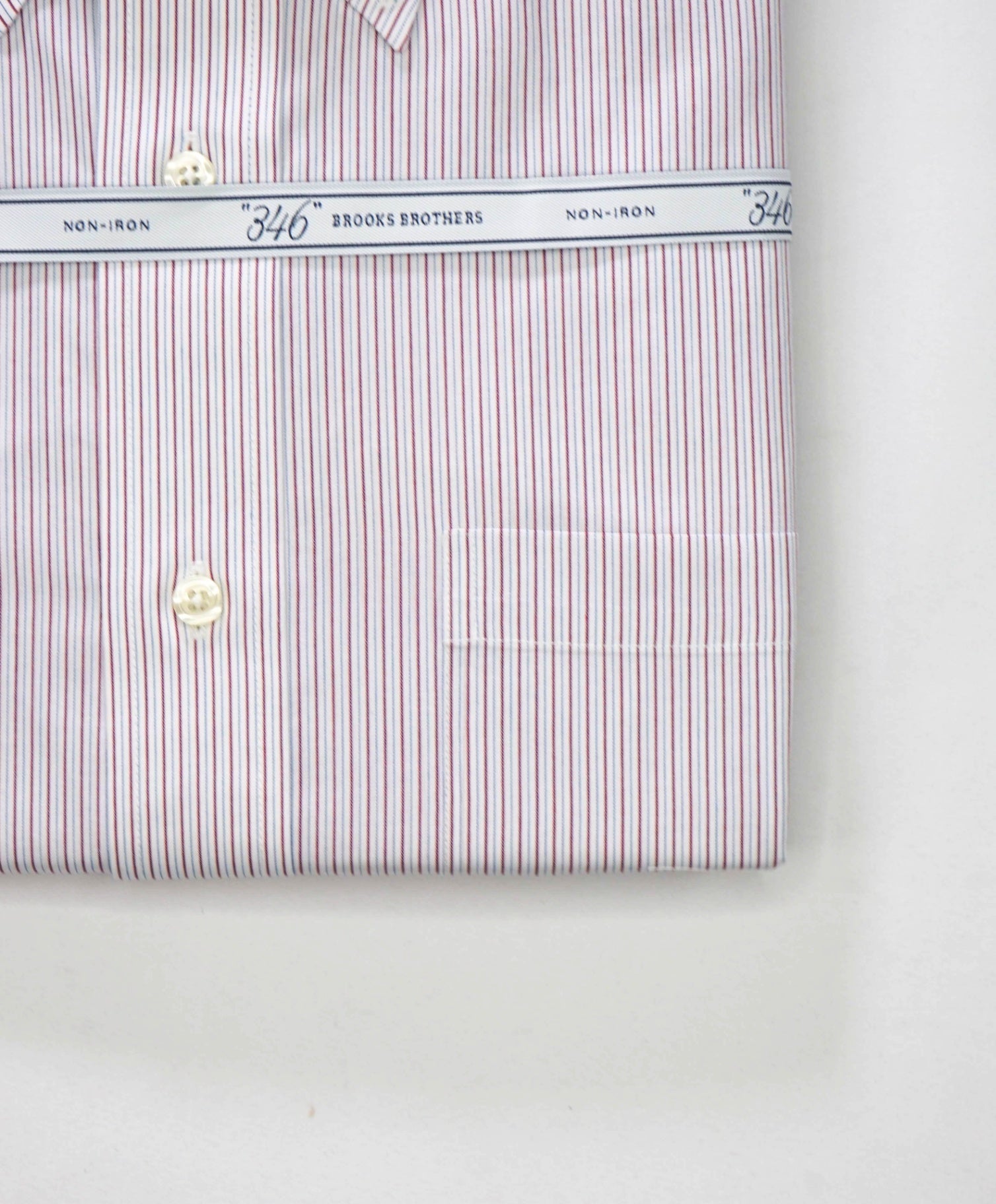 $128 BROOKS BROTHERS - Red/Blue Stripe NON-IRON "346" Shirt - 17 - 34/35