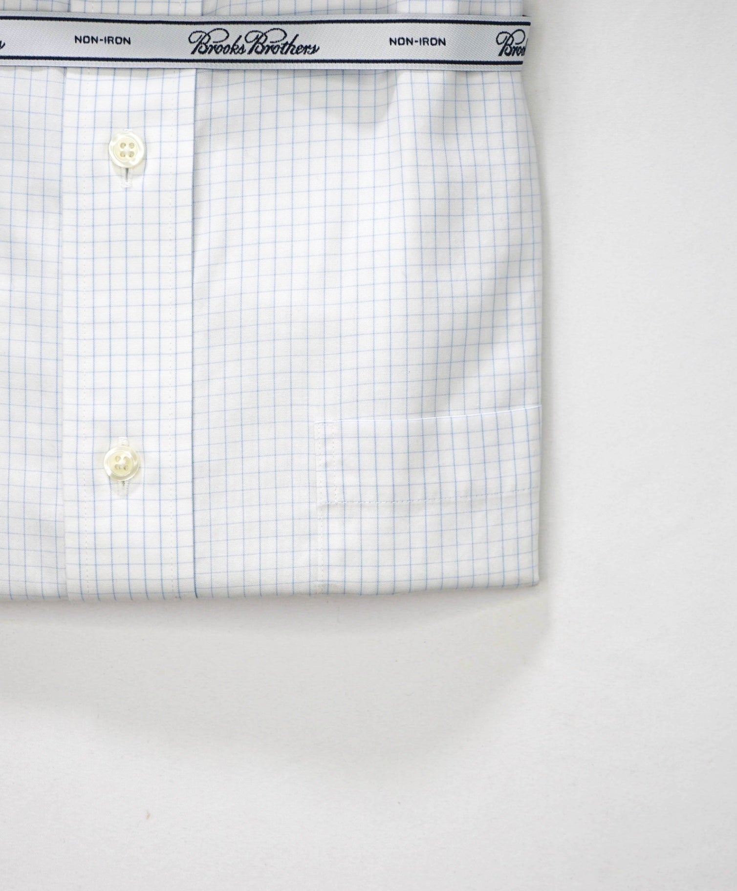 $128 BROOKS BROTHERS - Blue Micro Check NON-IRON SLIM FIT Shirt - 17.5 - 38