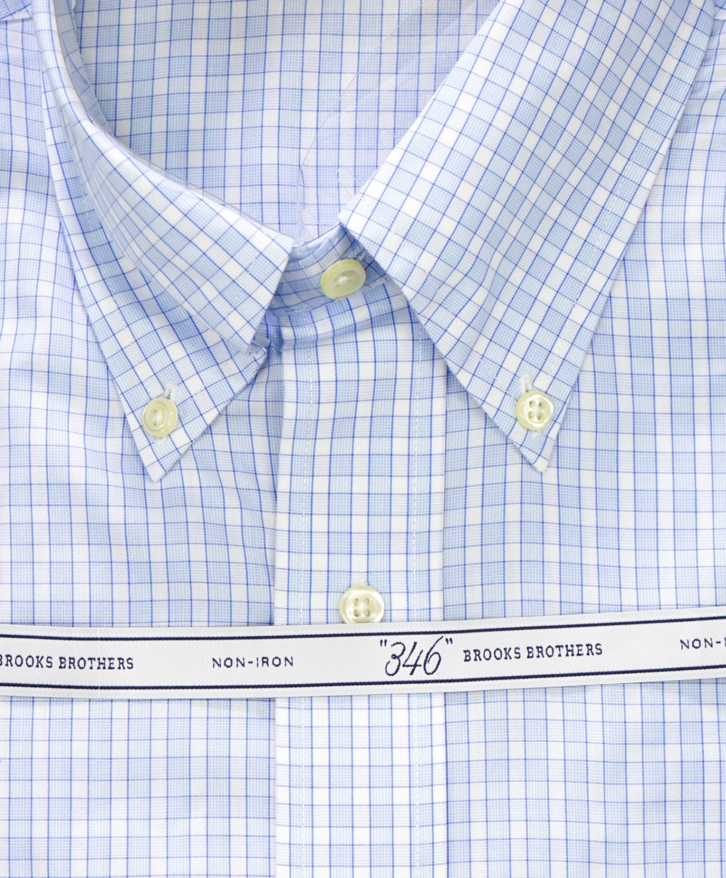 $128 BROOKS BROTHERS - Blue Plaid NON-IRON EXTRA SLIM FIT "346" Shirt - 16 - 32/33