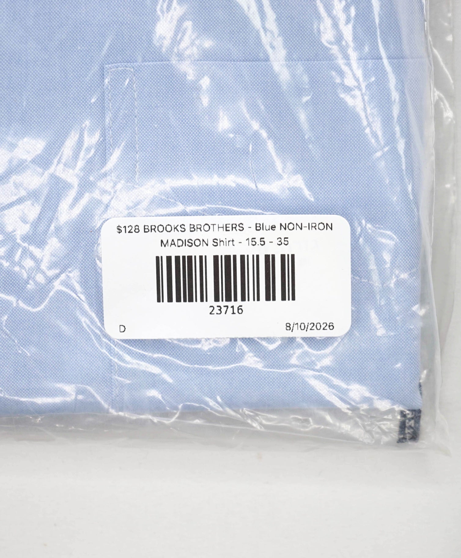 $128 BROOKS BROTHERS - Blue NON-IRON MADISON Shirt - 15.5 - 35