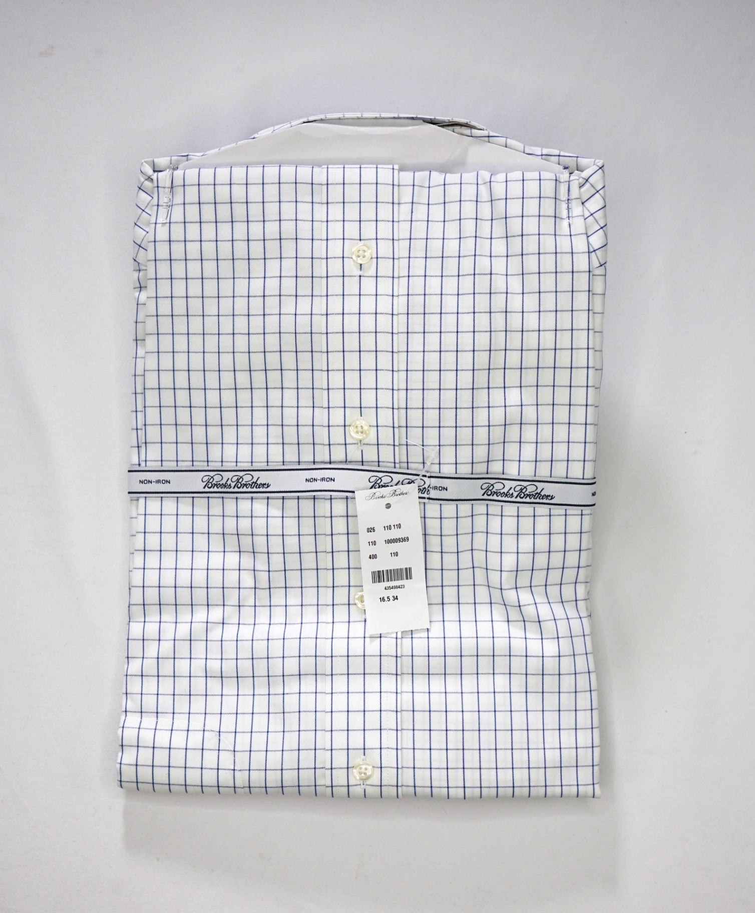 $128 BROOKS BROTHERS - Blue Check NON-IRON MADISON Shirt - 16.5 - 34