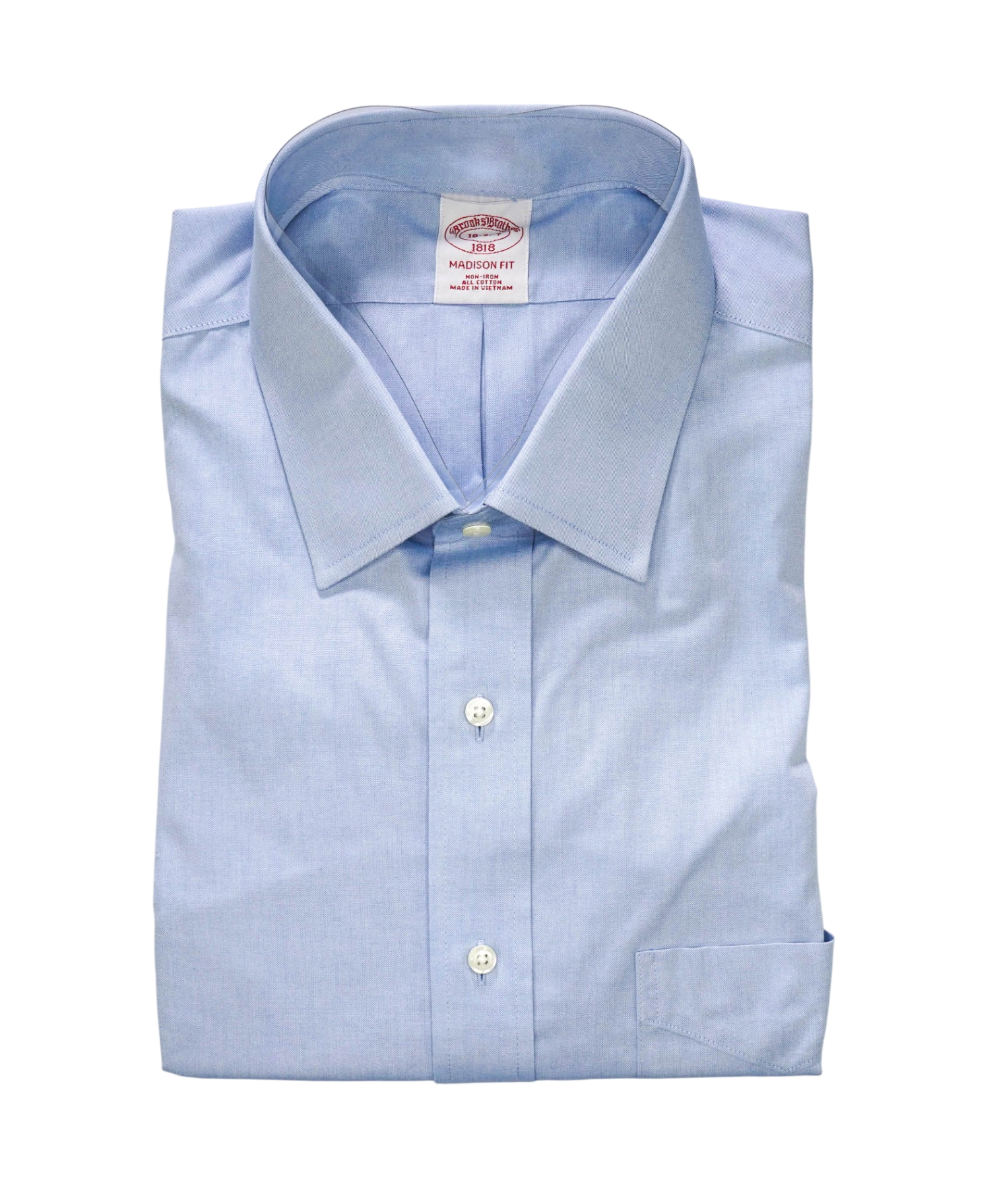 $128 BROOKS BROTHERS - Blue NON-IRON MADISON Shirt - 18 - 36/37