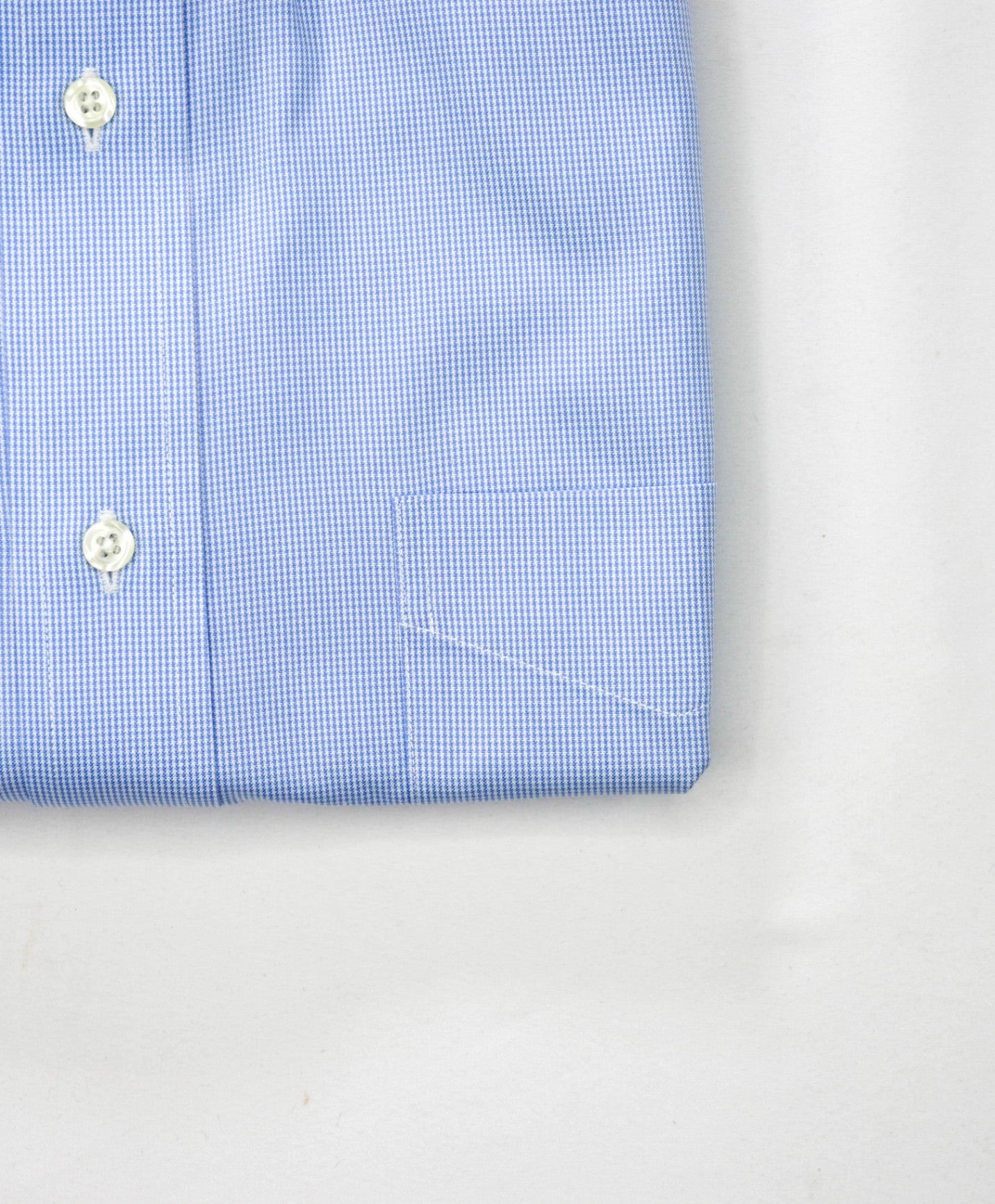 $128 BROOKS BROTHERS - Blue Micro Houndstooth NON-IRON MADISON Shirt - 17 - 35