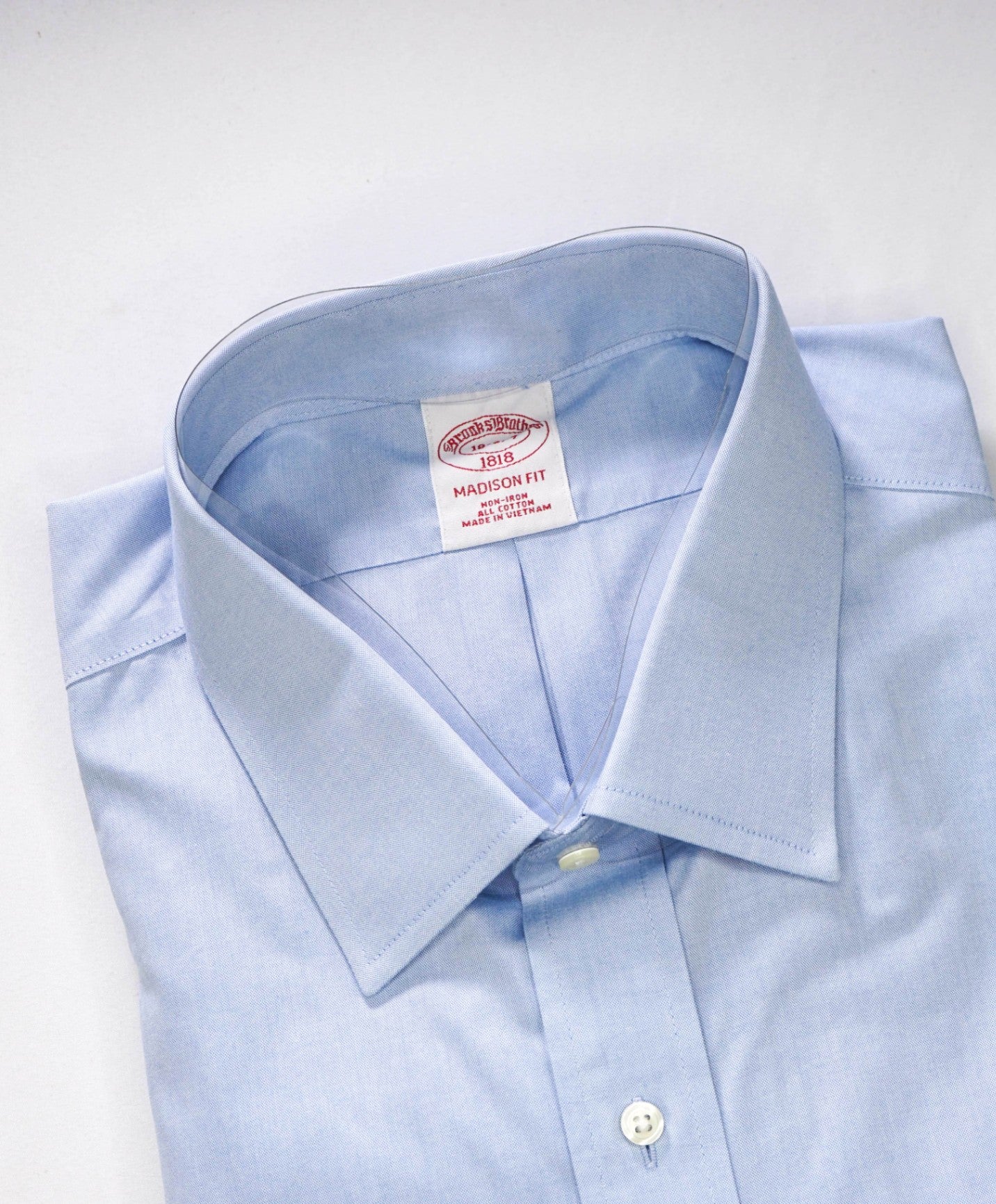 $128 BROOKS BROTHERS - Blue NON-IRON MADISON Shirt - 18 - 36/37