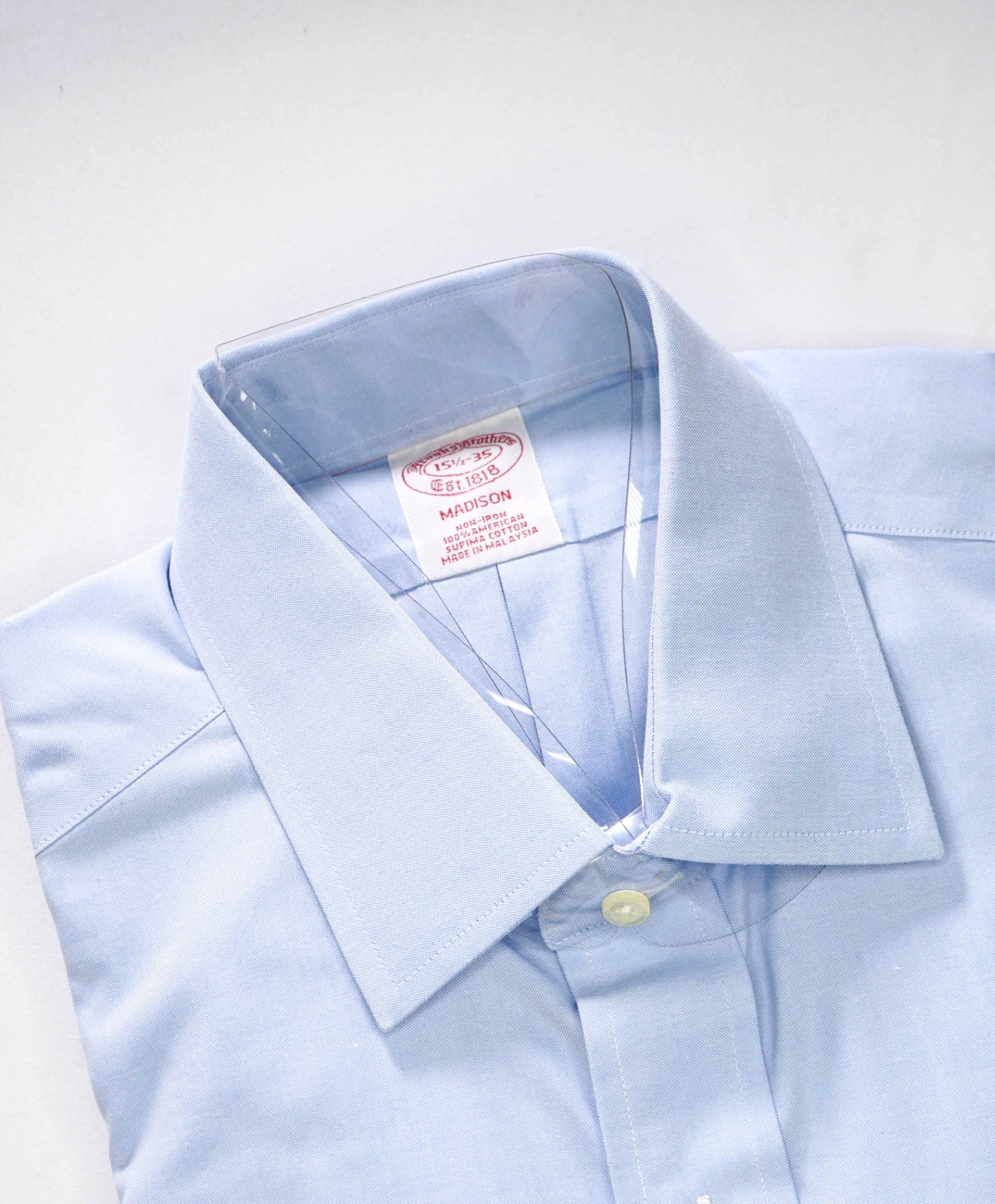 $128 BROOKS BROTHERS - Blue NON-IRON MADISON Shirt - 15.5 - 35