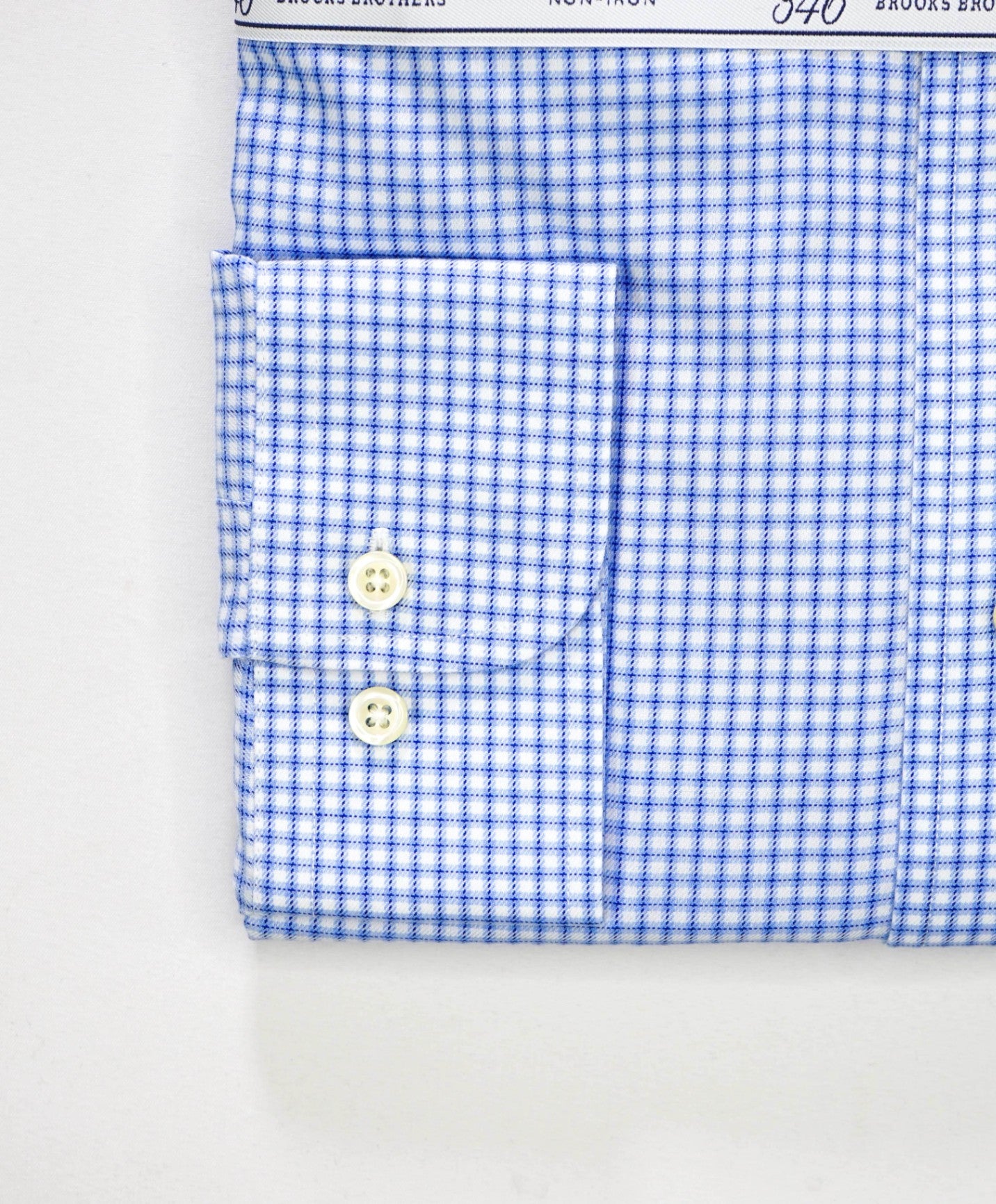 $128 BROOKS BROTHERS - Blue Check NON-IRON SLIM FIT "346" Shirt - 16.5 - 32/33