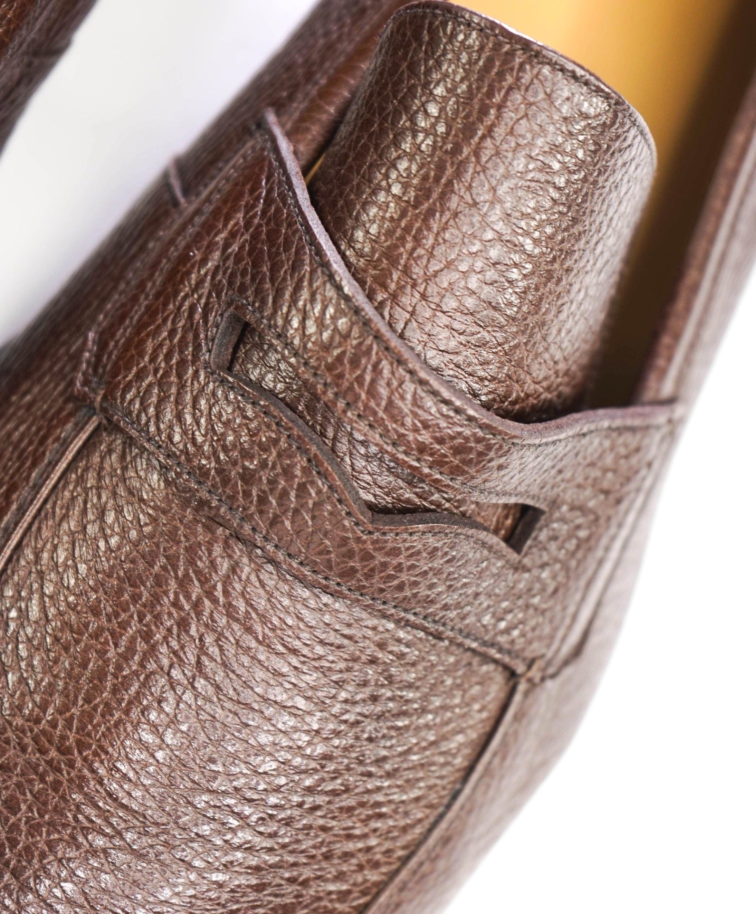 $750 BALLY - Brown Pebble Leather Loafers - US 12 (11UK)
