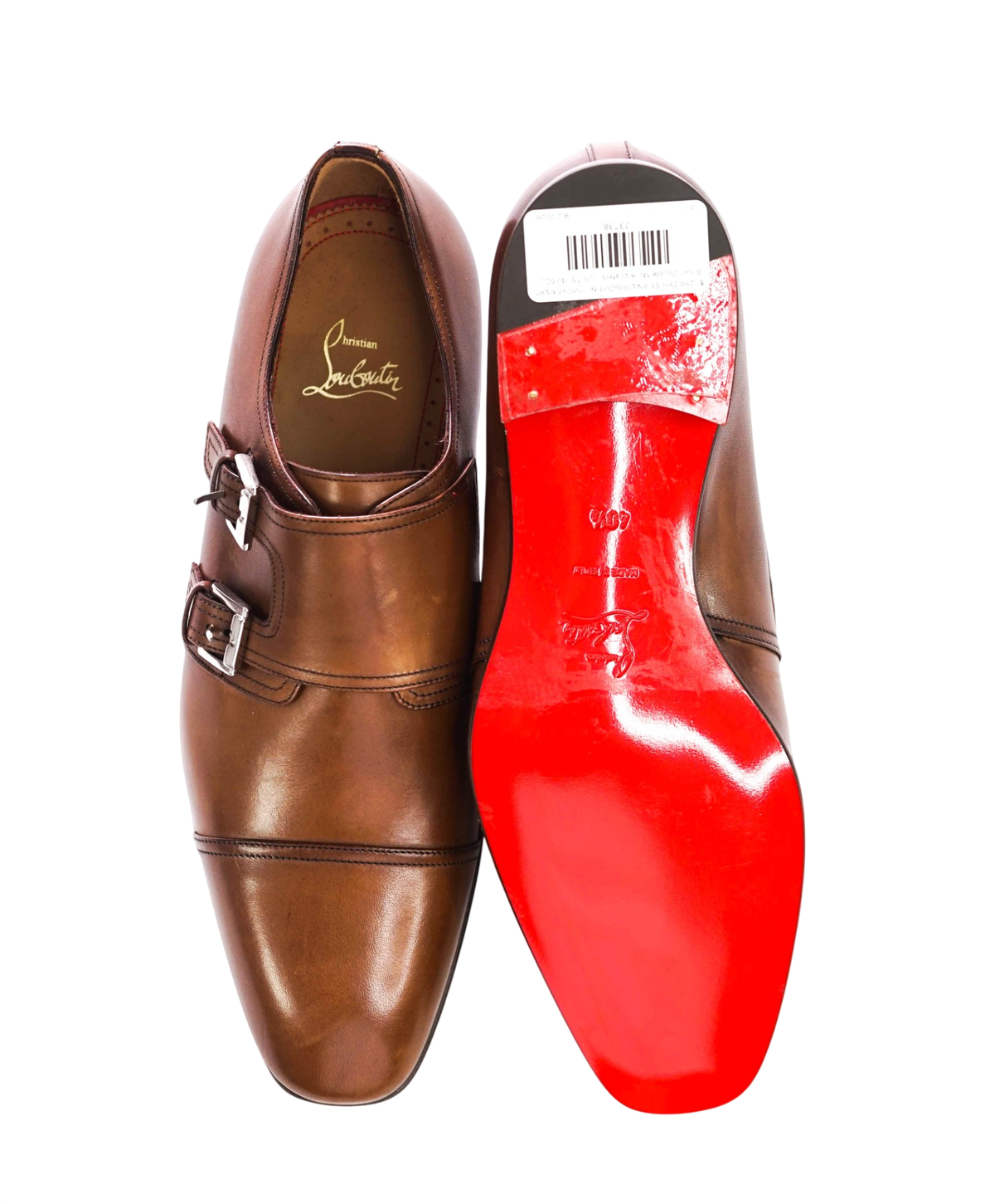 $1,250 LOUBOUTIN - *MORTIMER* Brown Monk Loafers - US 7.5 (40.5EU)