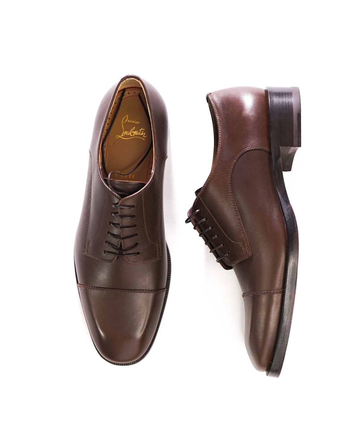 $1,290 LOUBOUTIN - Brown Leather Derbies - US 8 (41EU)