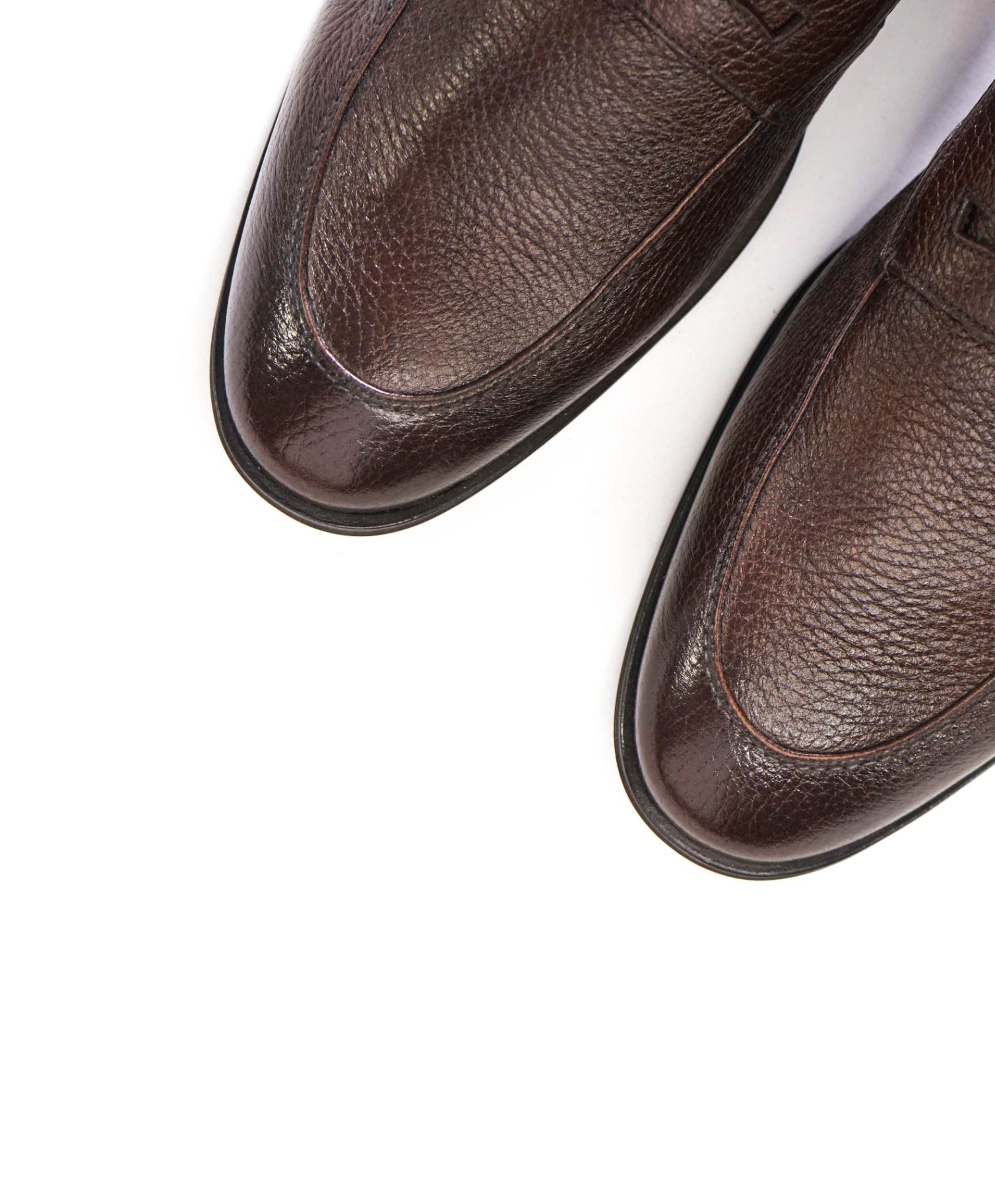 $750 BALLY - Brown Pebble Leather Loafers - US 10 (9UK)