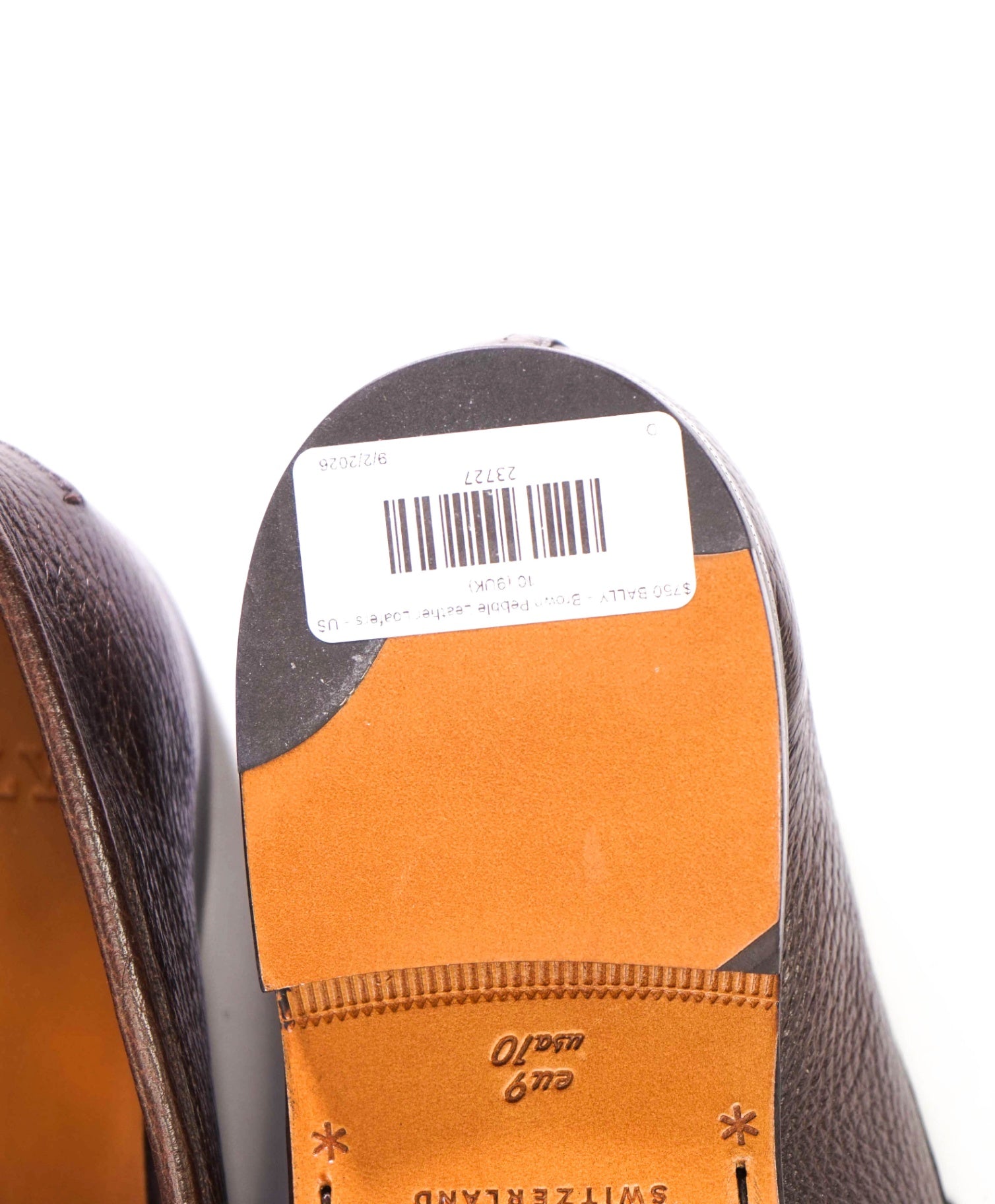 $750 BALLY - Brown Pebble Leather Loafers - US 10 (9UK)