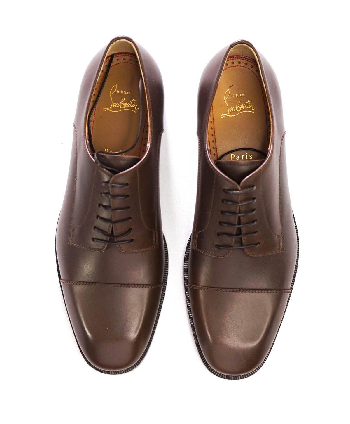 $1,290 LOUBOUTIN - Brown Leather Derbies - US 8 (41EU)
