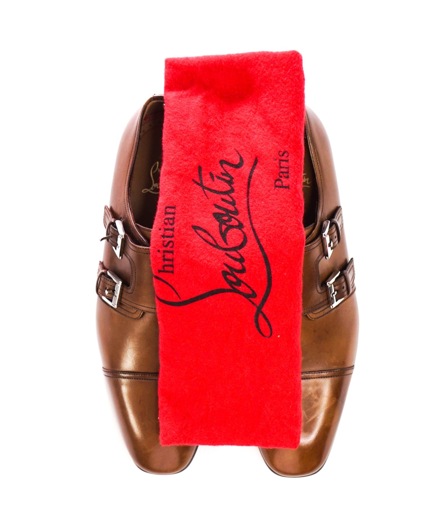 $1,250 LOUBOUTIN - *MORTIMER* Brown Monk Loafers - US 7.5 (40.5EU)