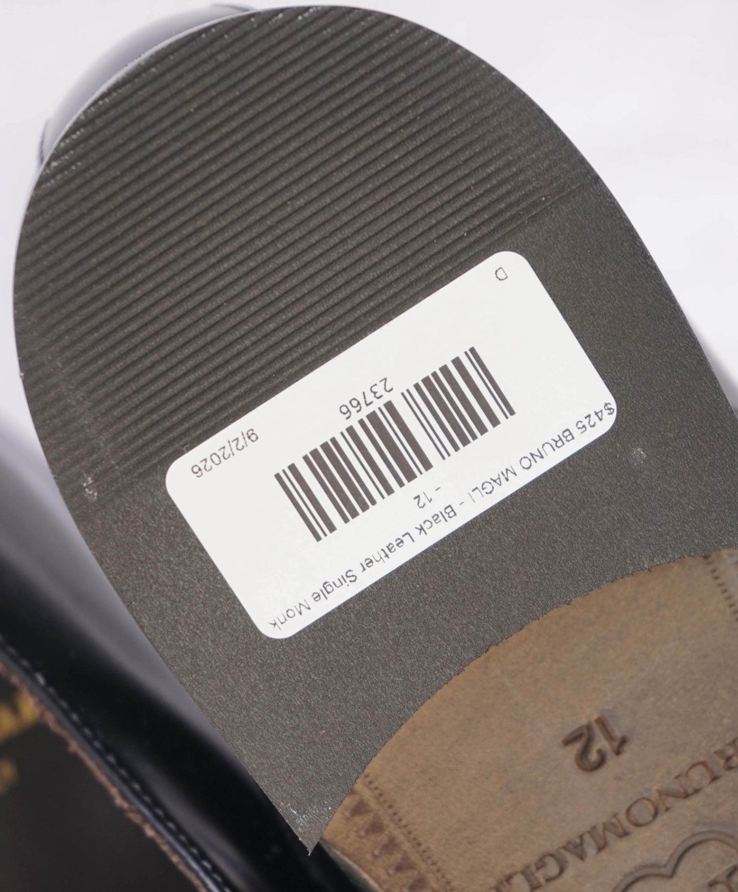 $425 BRUNO MAGLI - Black Leather Single Monk - 12