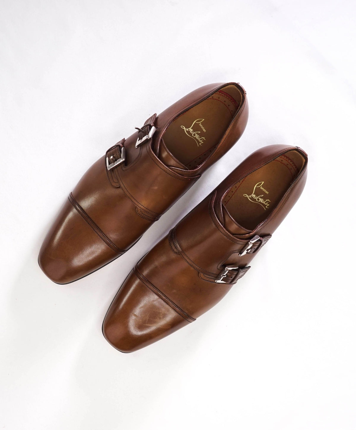 $1,250 LOUBOUTIN - *MORTIMER* Brown Monk Loafers - US 7.5 (40.5EU)