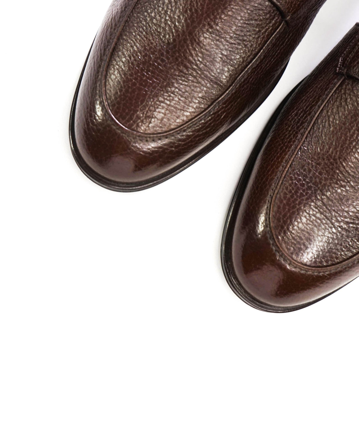 $750 BALLY - Brown Pebble Leather Loafers - US 12 (11UK)