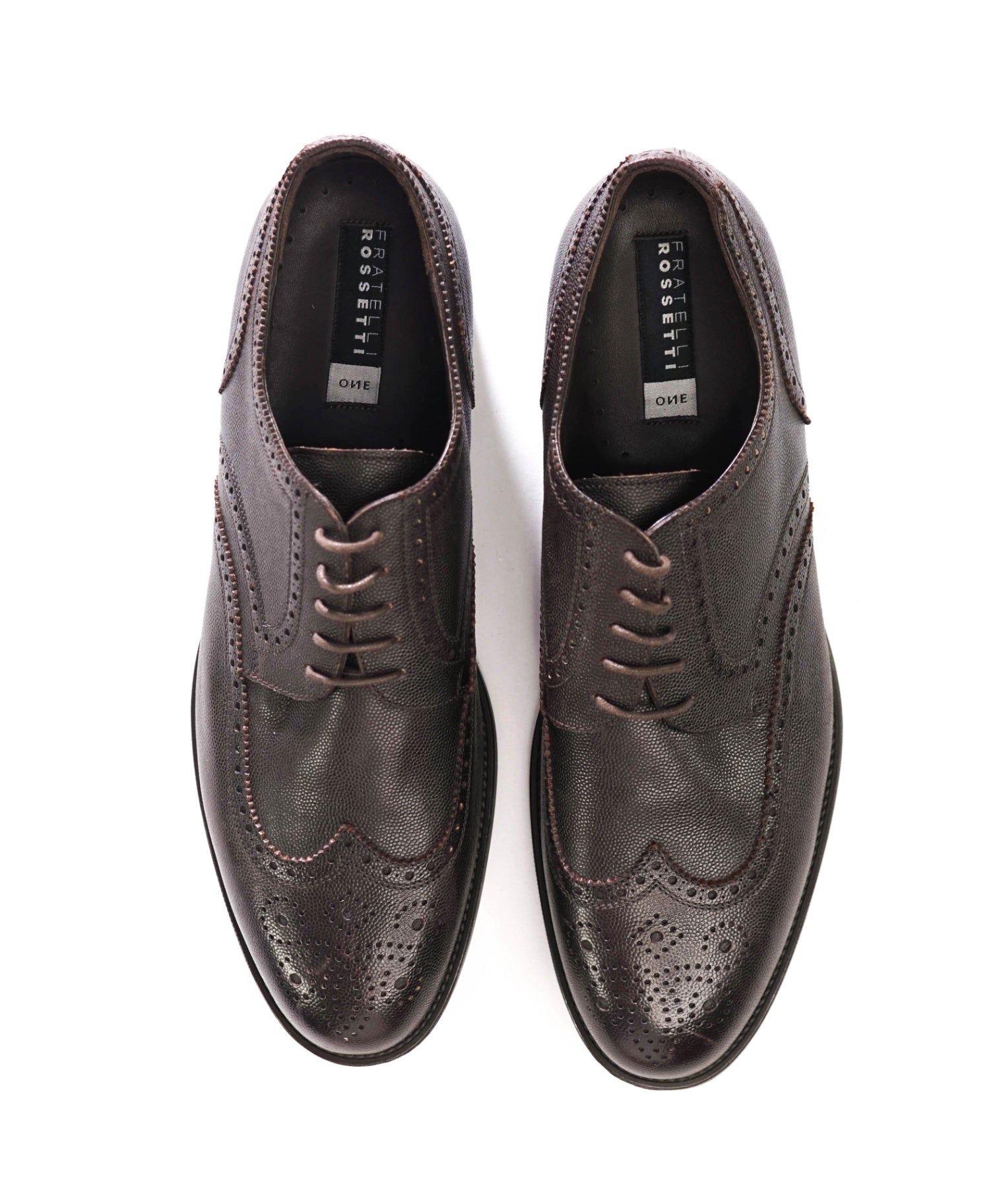 $700 FRATELLI ROSSETTI - Brown Pebble Leather Derby - US 11 (UK10)