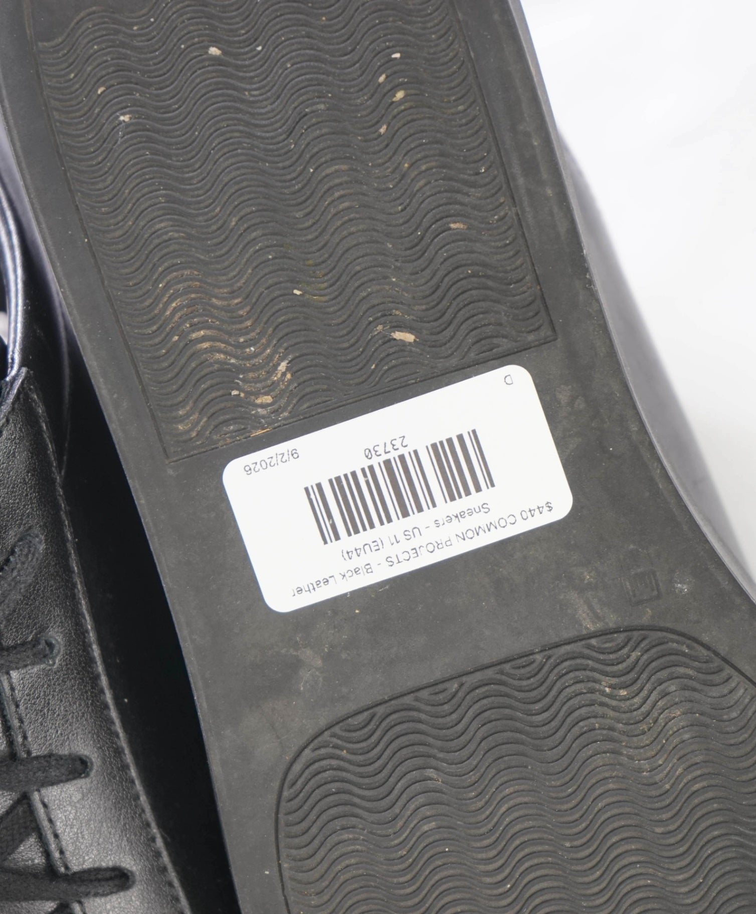 $440 COMMON PROJECTS - Black Leather Sneakers - US 11 (EU44)