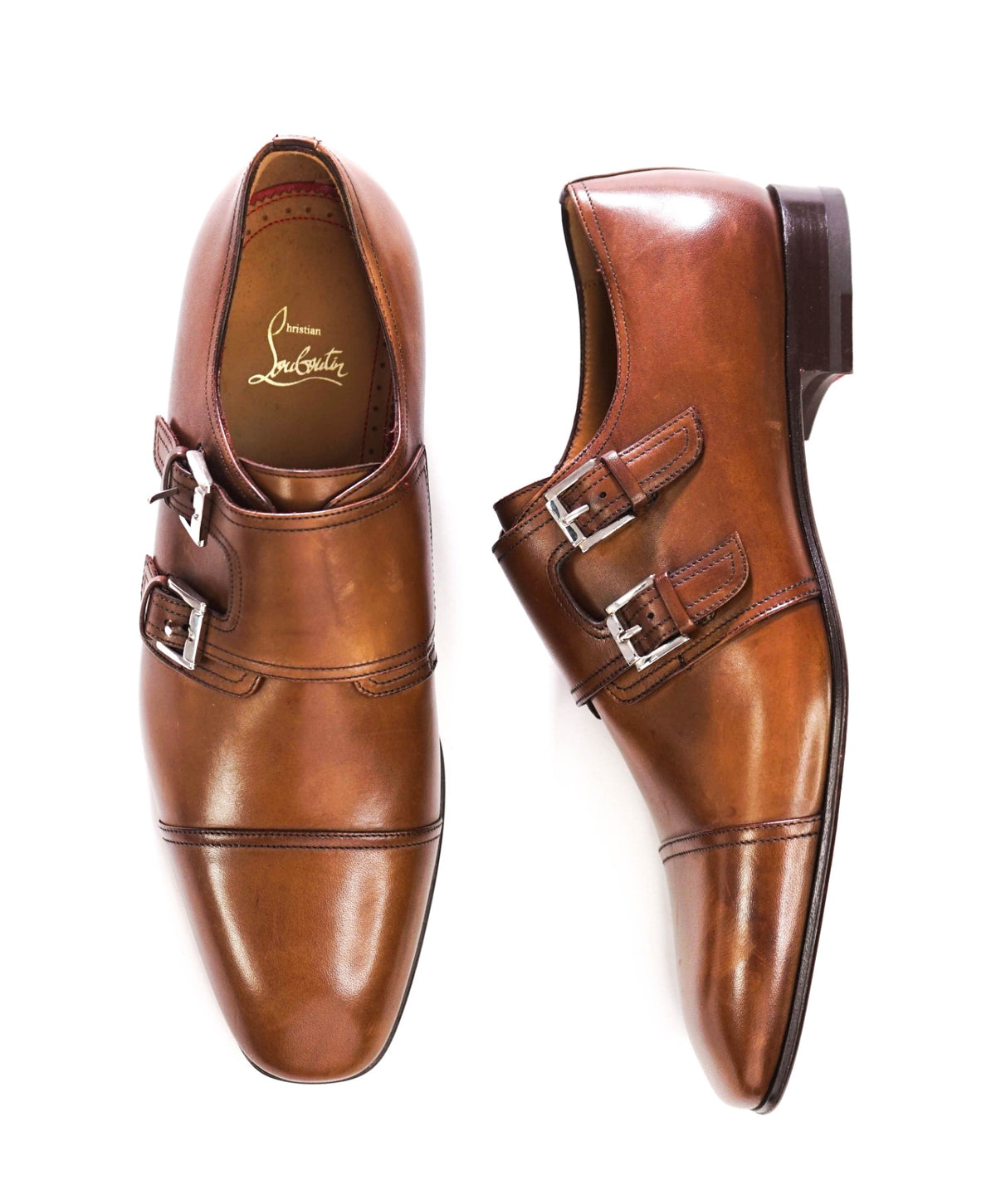 $1,250 LOUBOUTIN - *MORTIMER* Brown Monk Loafers - US 7.5 (40.5EU)