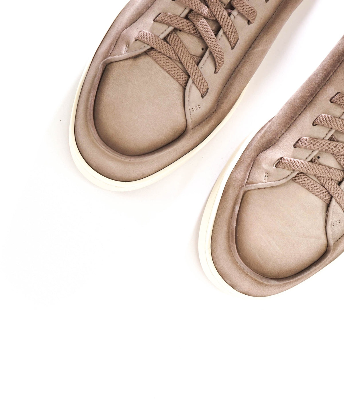 $890 SANTONI - Stone Suede MONTECARLO Sneakers - US 10.5 (9.5UK)