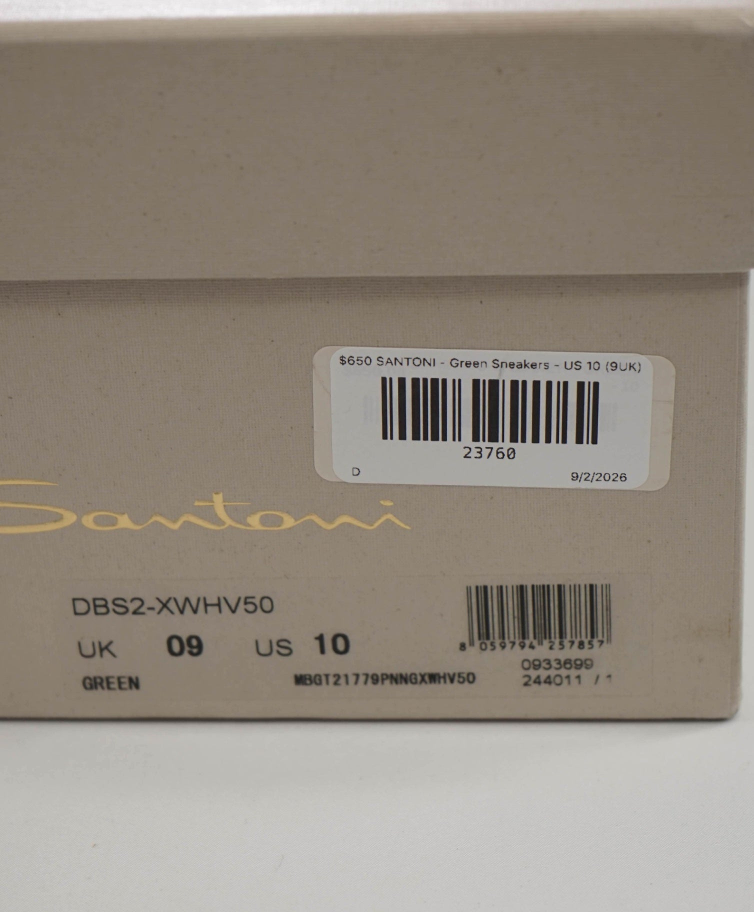 $720 SANTONI - Green Double Monk Sneakers - US 10 (9UK)