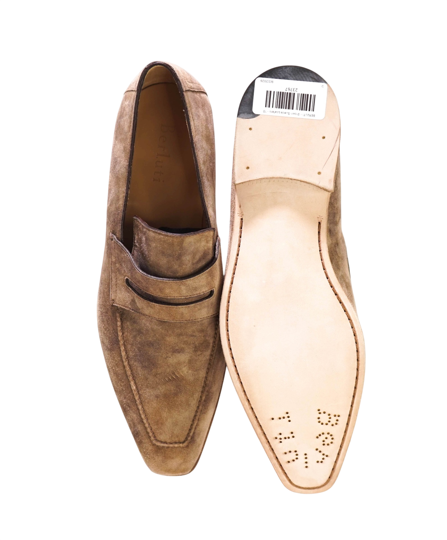 $1,700 BERLUTI - Lorenzo Museum Suede KANGAROO Loafers - 10