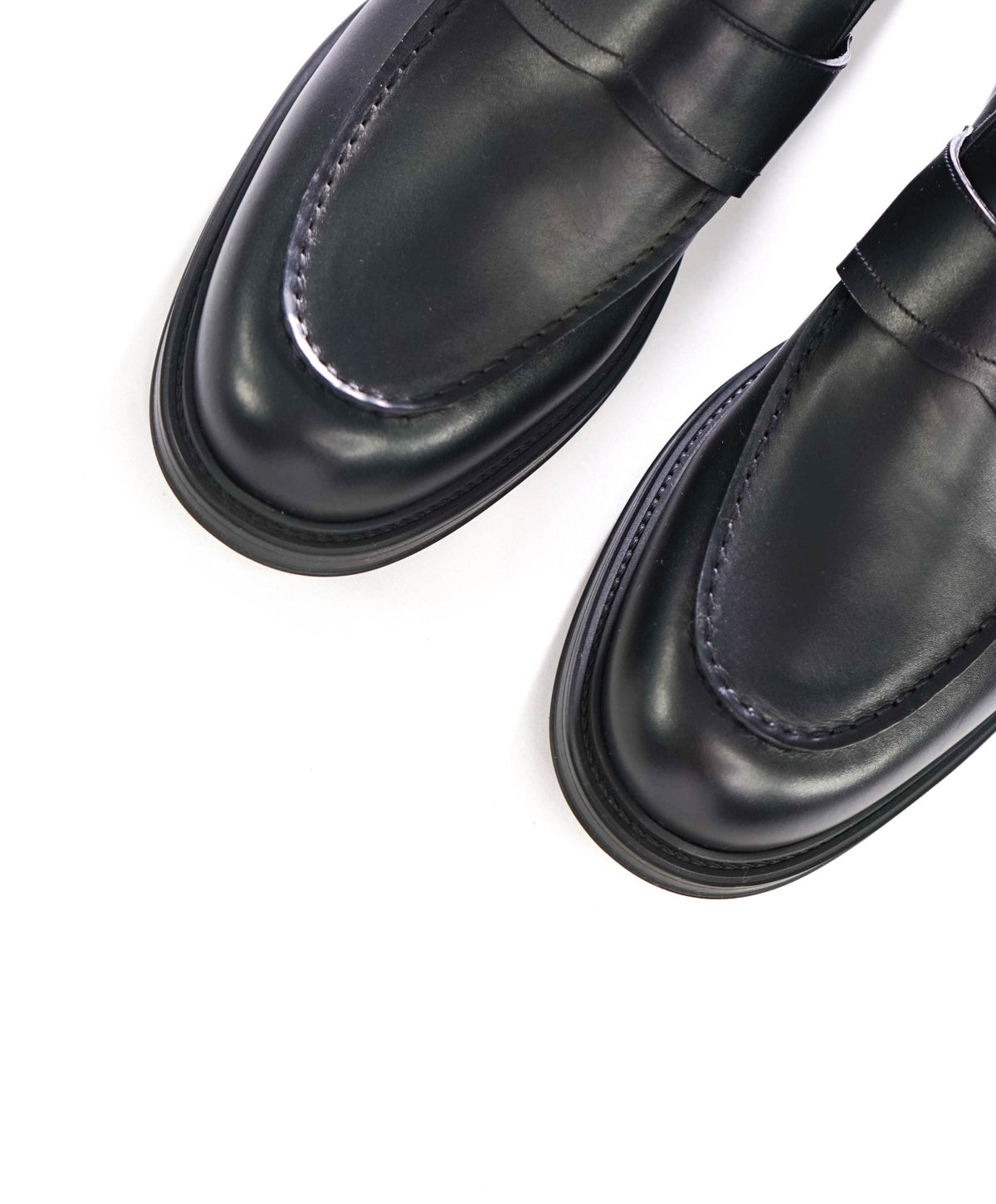 $615 BALLY - Black Leather Loafers - US 12 (11UK)