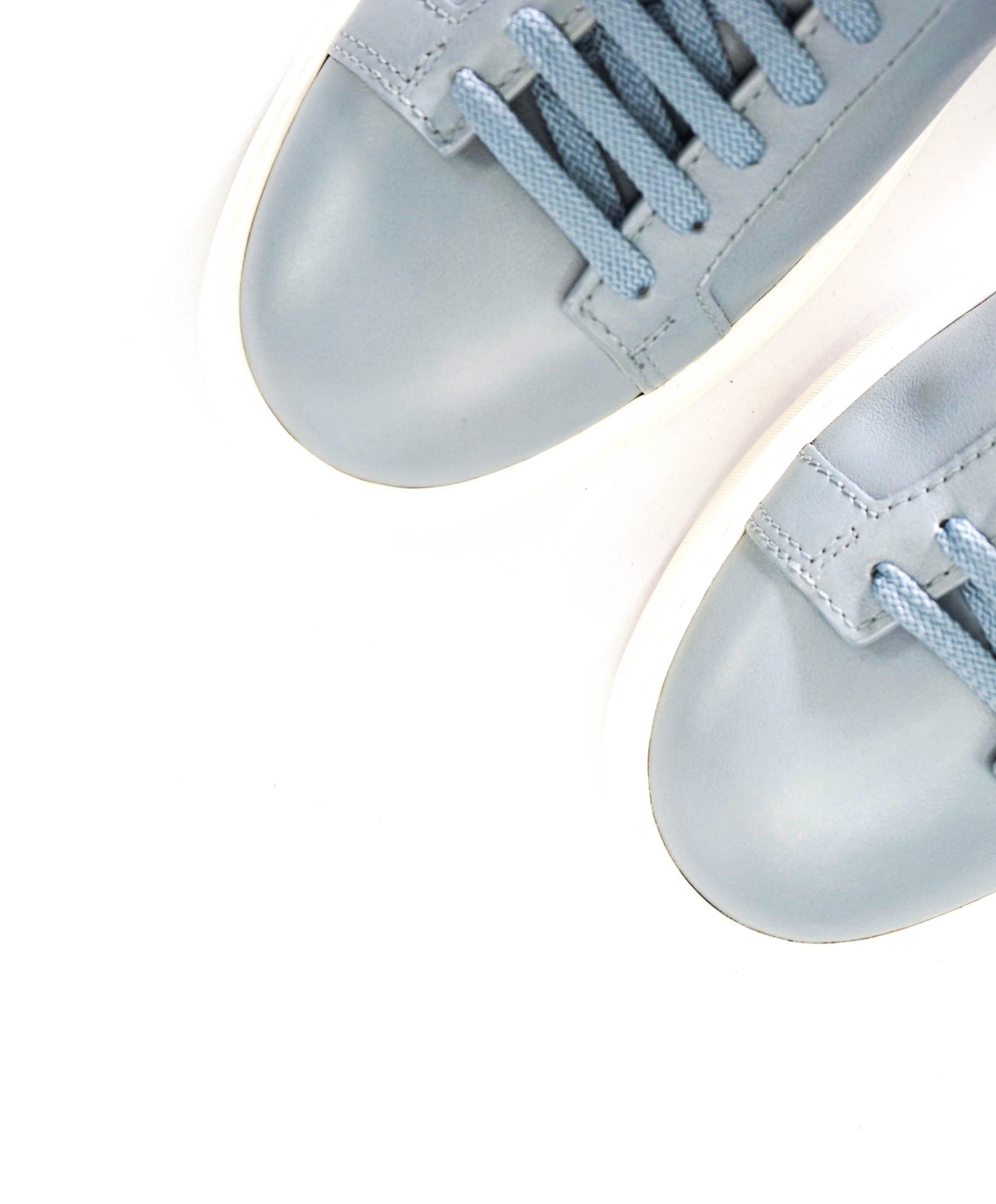 $790 SANTONI - Light Blue Leather/Suede Sneakers - US 8 (7UK)