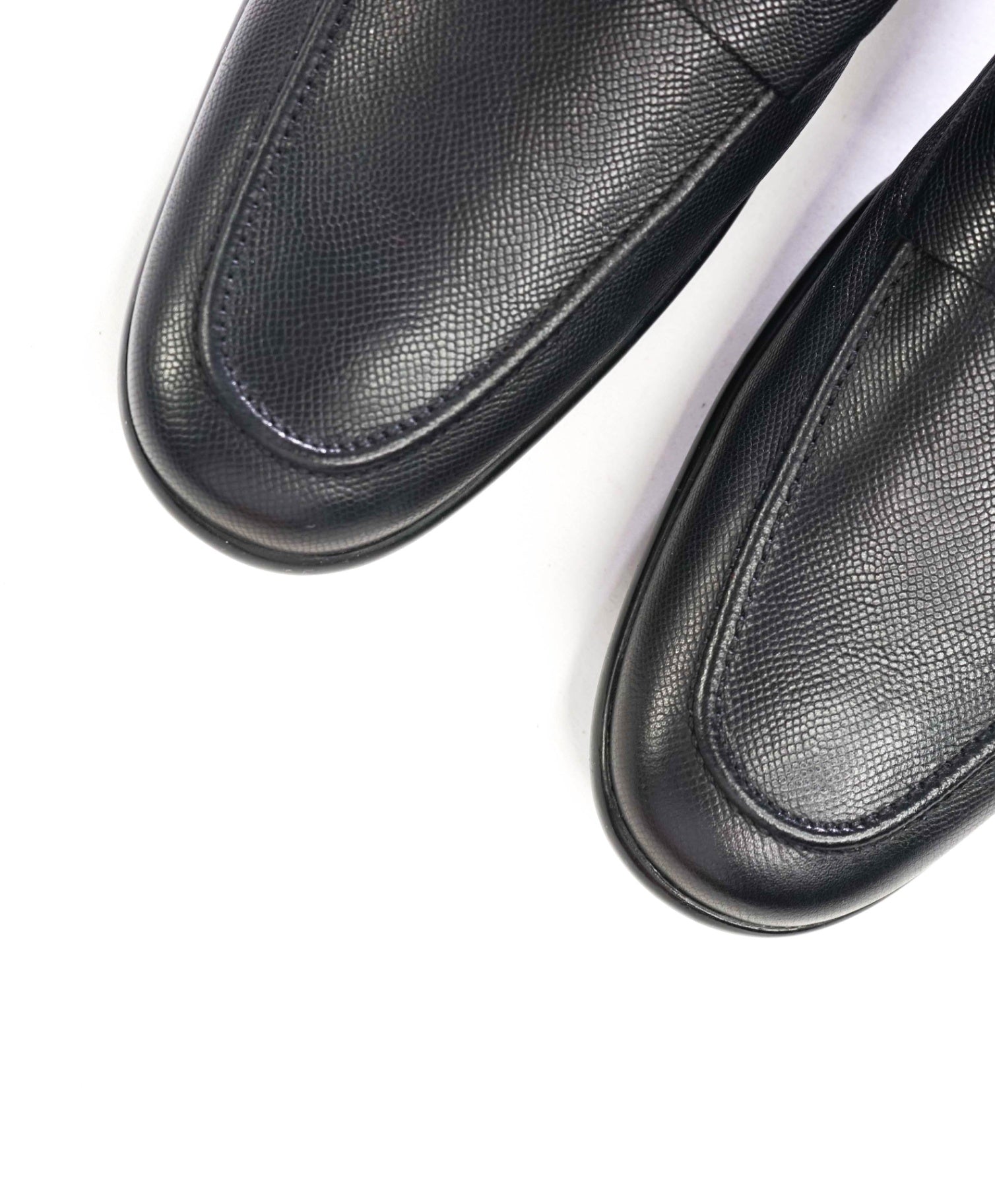 $750 BALLY - Black Pebble Leather Penny Loafers - US 13 (12UK)