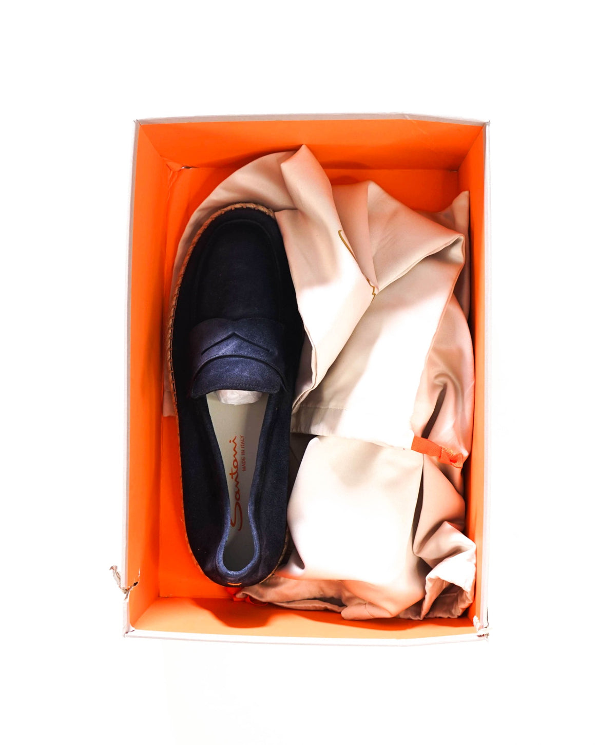$890 SANTONI - Blue Suede CARLO Loafers - US 8.5 (7.5UK)