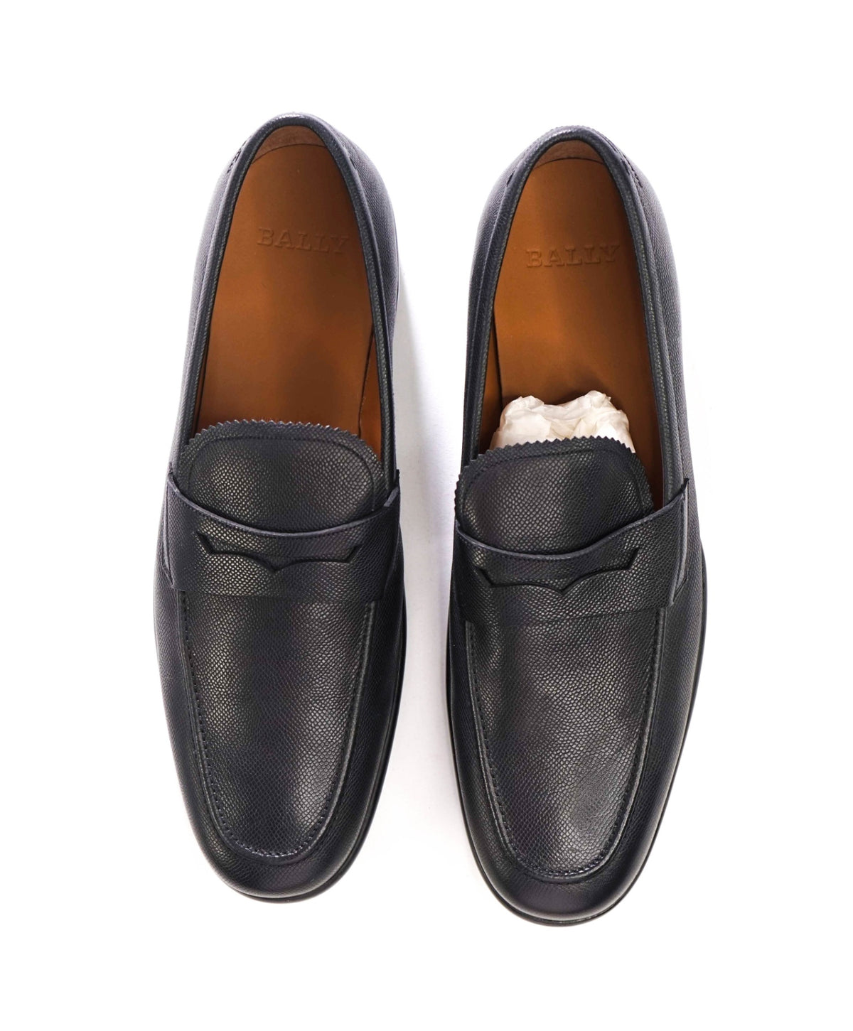 $750 BALLY - Black Pebble Leather Penny Loafers - US 13 (12UK)