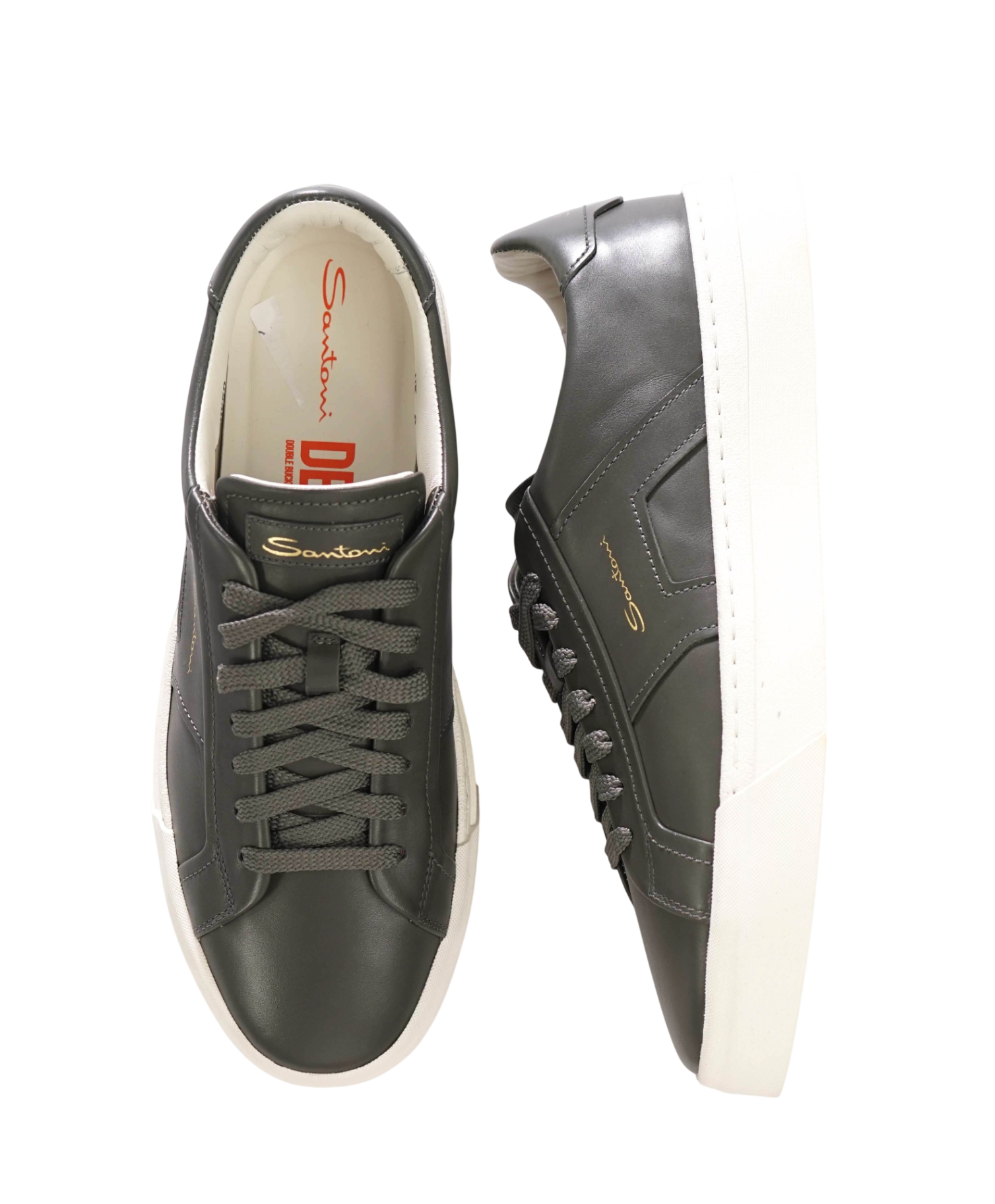 $720 SANTONI - Green Double Monk Sneakers - US 10 (9UK)