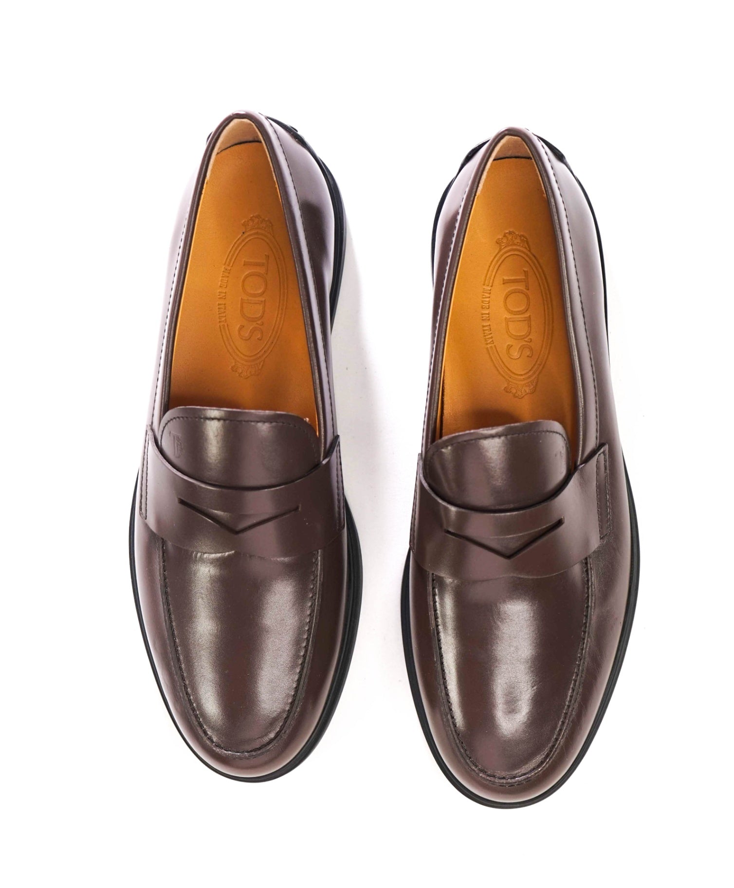 $925 TOD'S - Brown Leather Penny Loafers - US 8 (7UK)