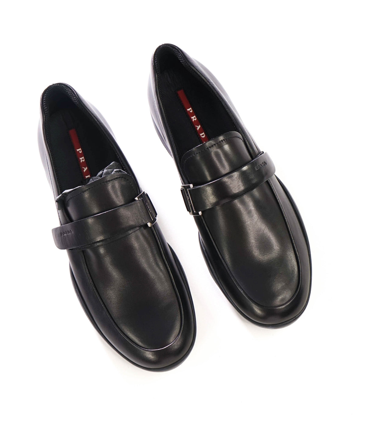 $950 PRADA - Black Leather Loafers - US 10 (9UK)