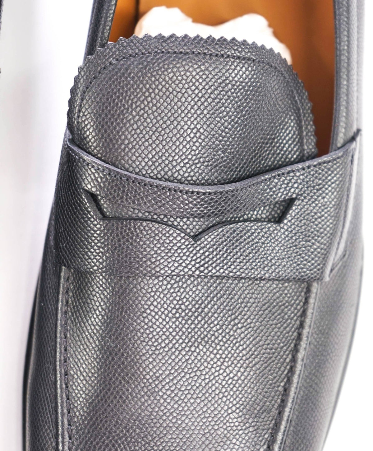 $750 BALLY - Black Pebble Leather Penny Loafers - US 13 (12UK)