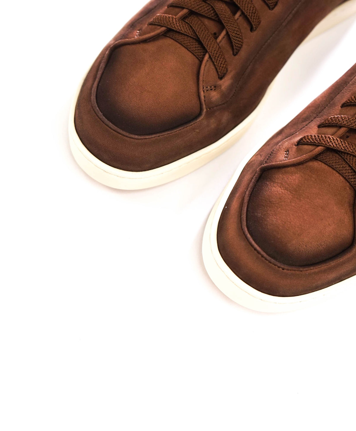 $890 SANTONI - Brown Suede MONTECARLO Sneakers - US 12 (11UK)