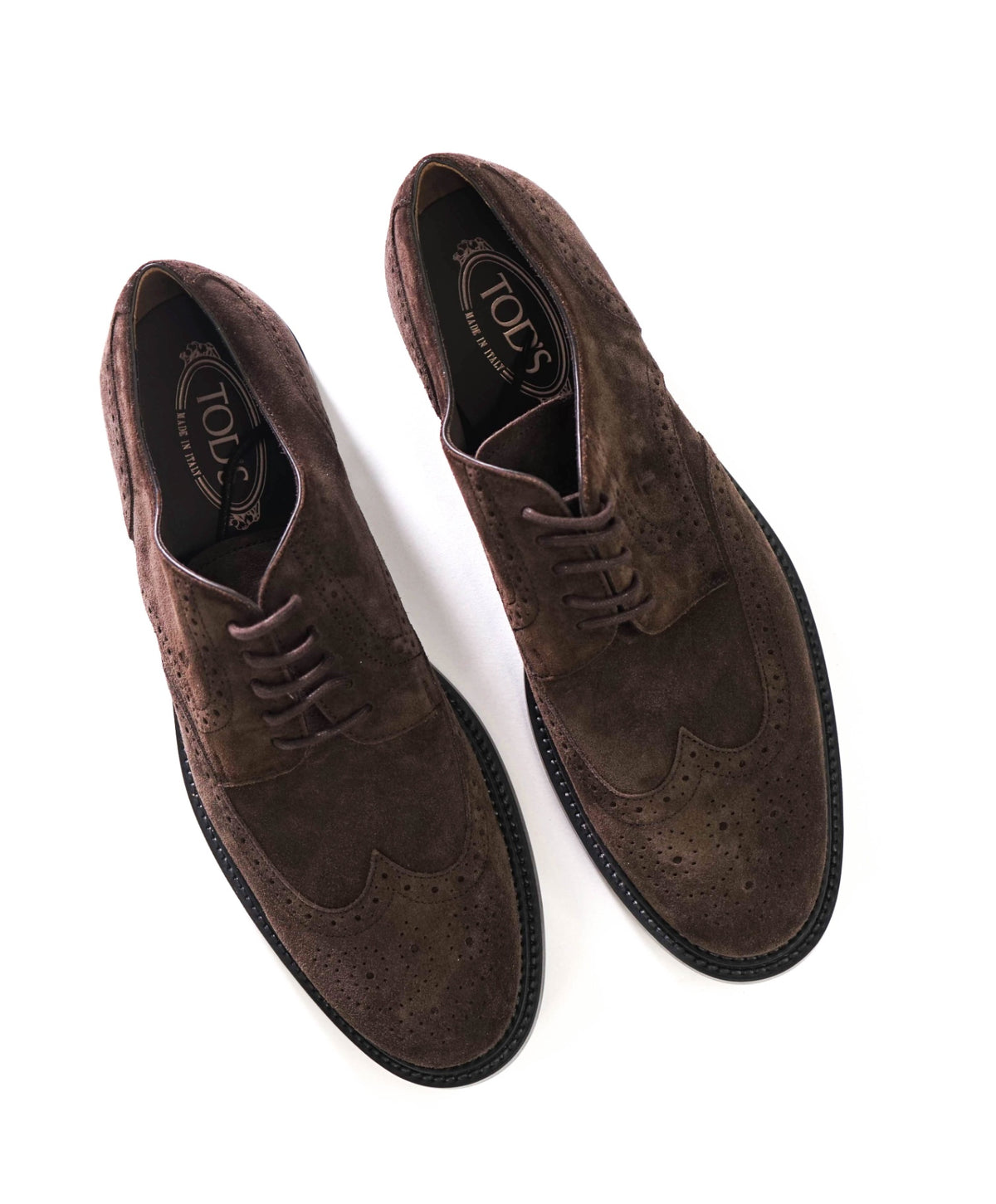 $925 TOD'S - Brown Suede Wingtip Derbies - US 10.5 (9.5UK)