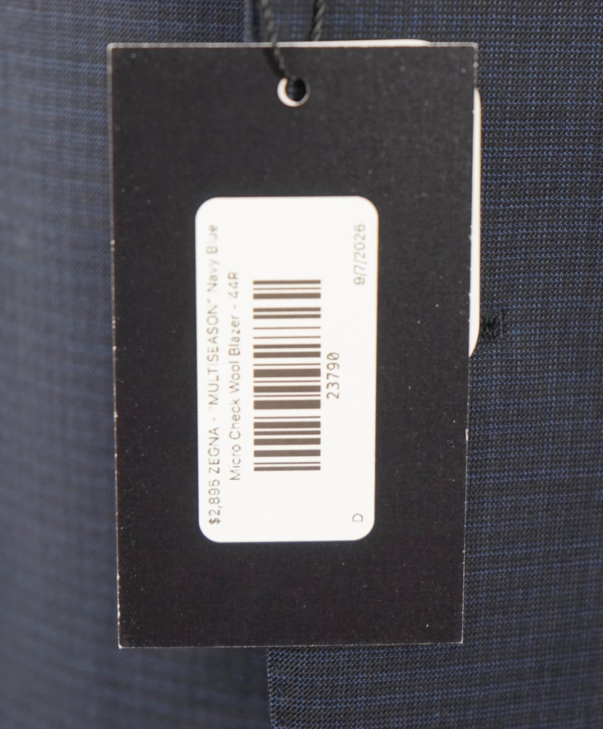 $2,895 ZEGNA -"MULTISEASON" Navy Micro Check Wool Blazer- 44R