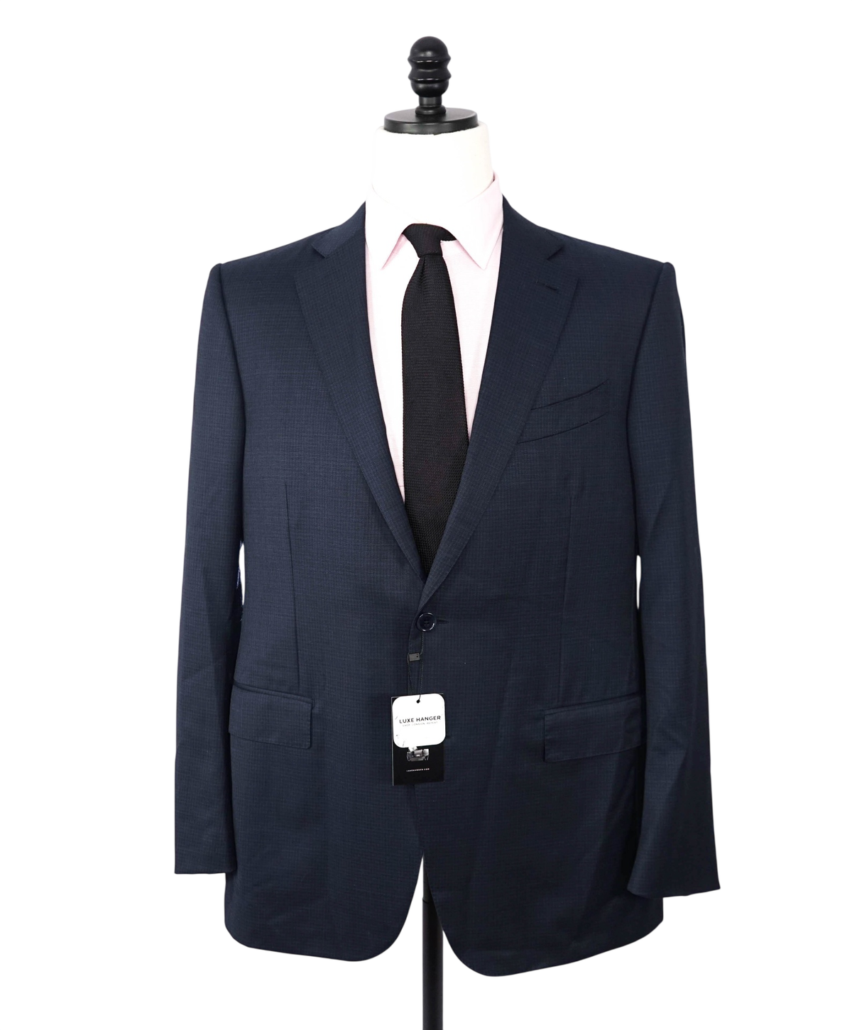 $2,895 ZEGNA -"MULTISEASON" Navy Micro Check Wool Blazer- 44R