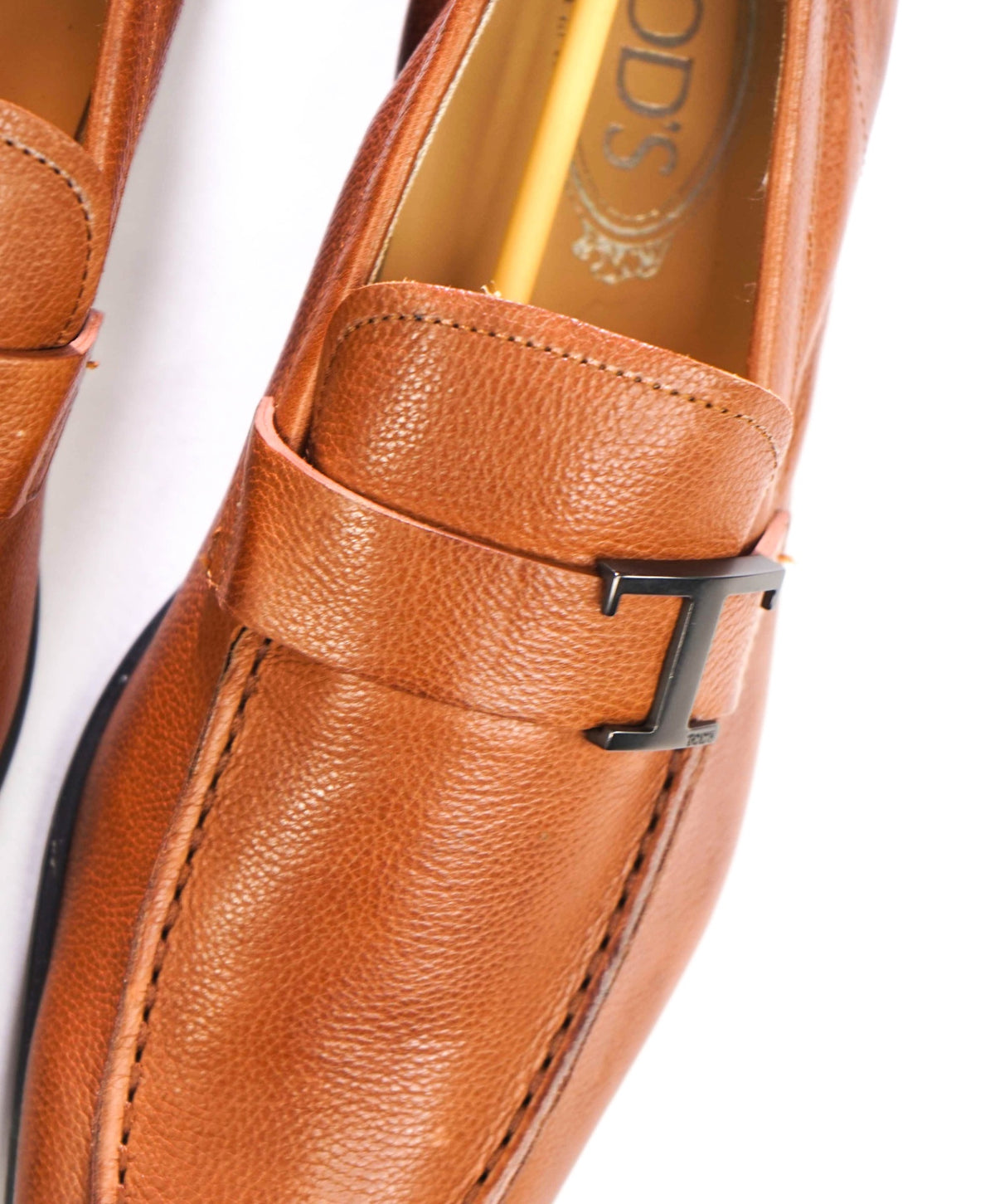 $750 TOD'S - Brown Pebble Leather Loafers - US 8 (7UK)