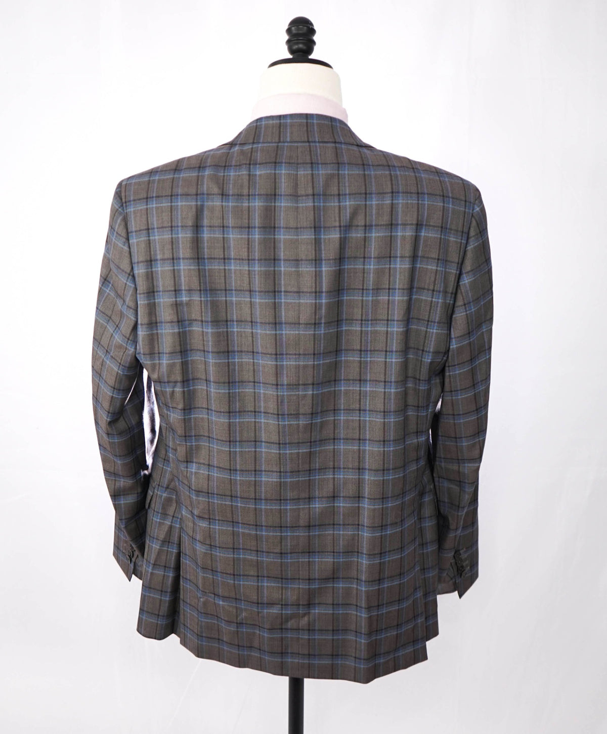 $995 SAMUELSOHN For SFA - Gray/Blue Plaid Wool Blazer - 44L