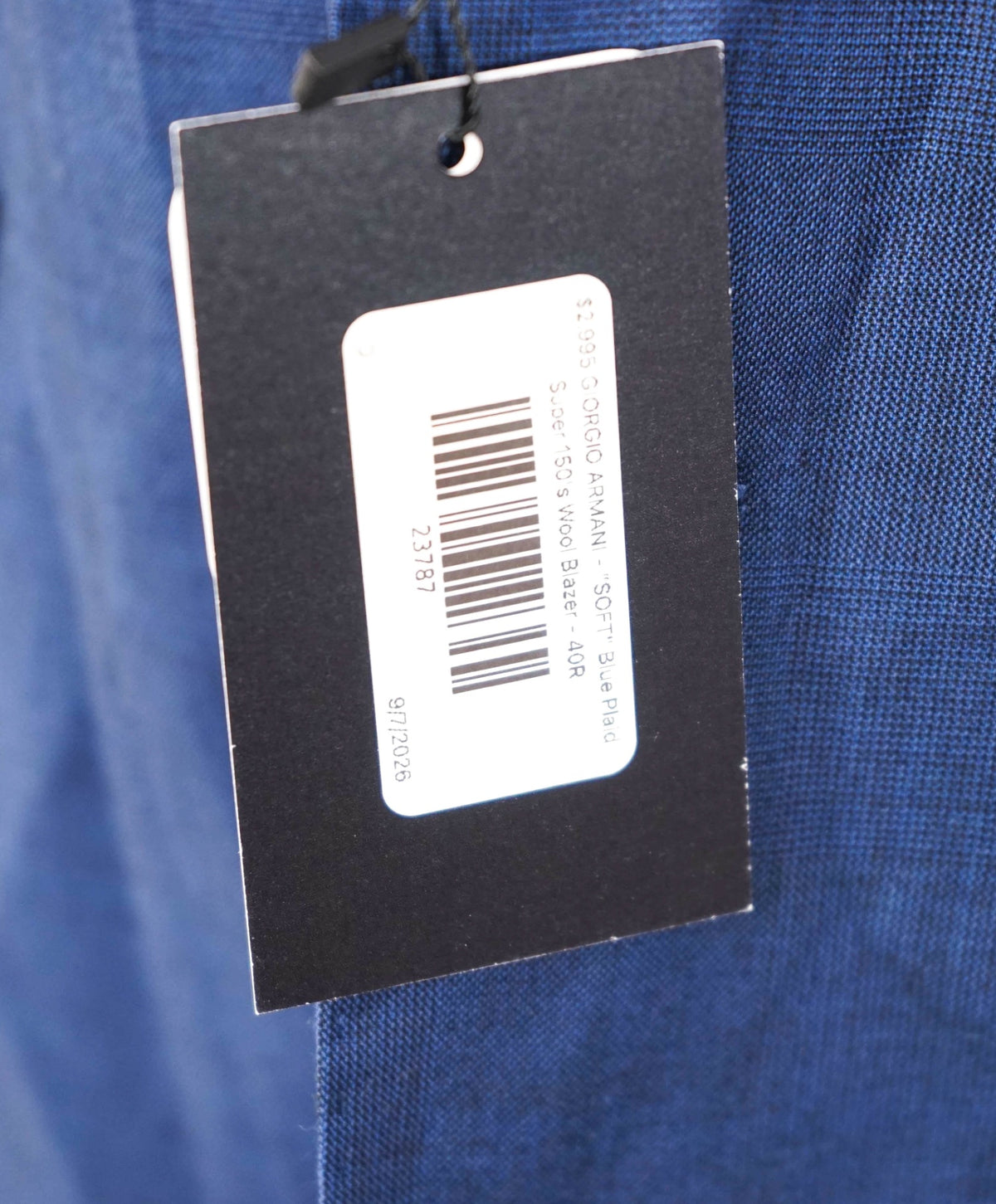 $2,995 GIORGIO ARMANI - "SOFT" Blue Super 150's Wool Blazer - 40R