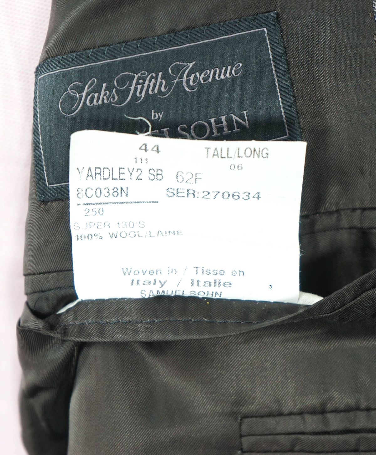 $995 SAMUELSOHN For SFA - Gray/Blue Plaid Wool Blazer - 44L