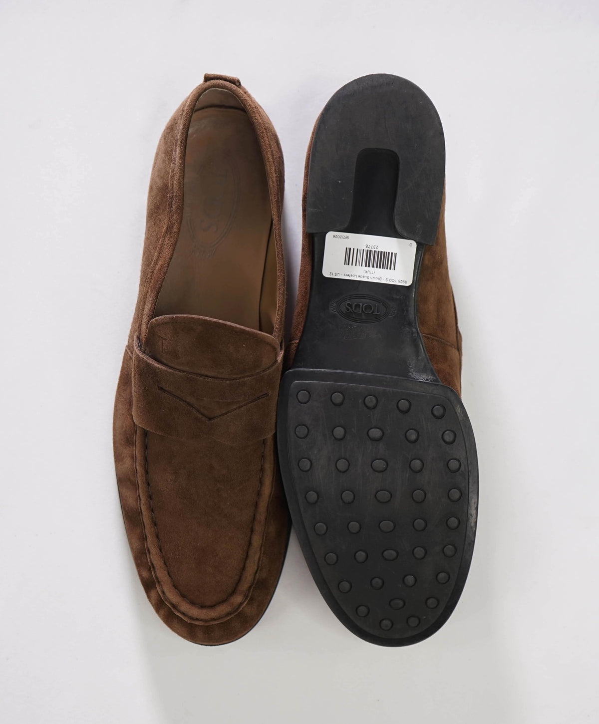 $925 TOD'S - Brown Suede Penny YSL Loafers - US 12 (11UK)