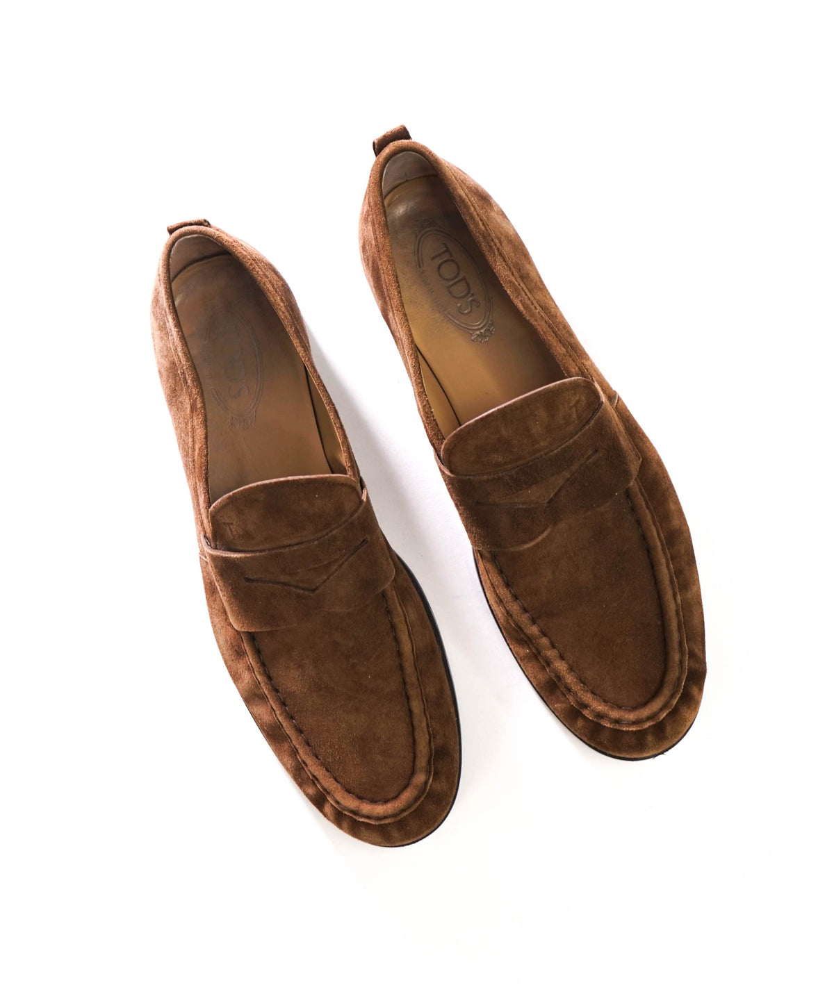 $925 TOD'S - Brown Suede Penny YSL Loafers - US 12 (11UK)