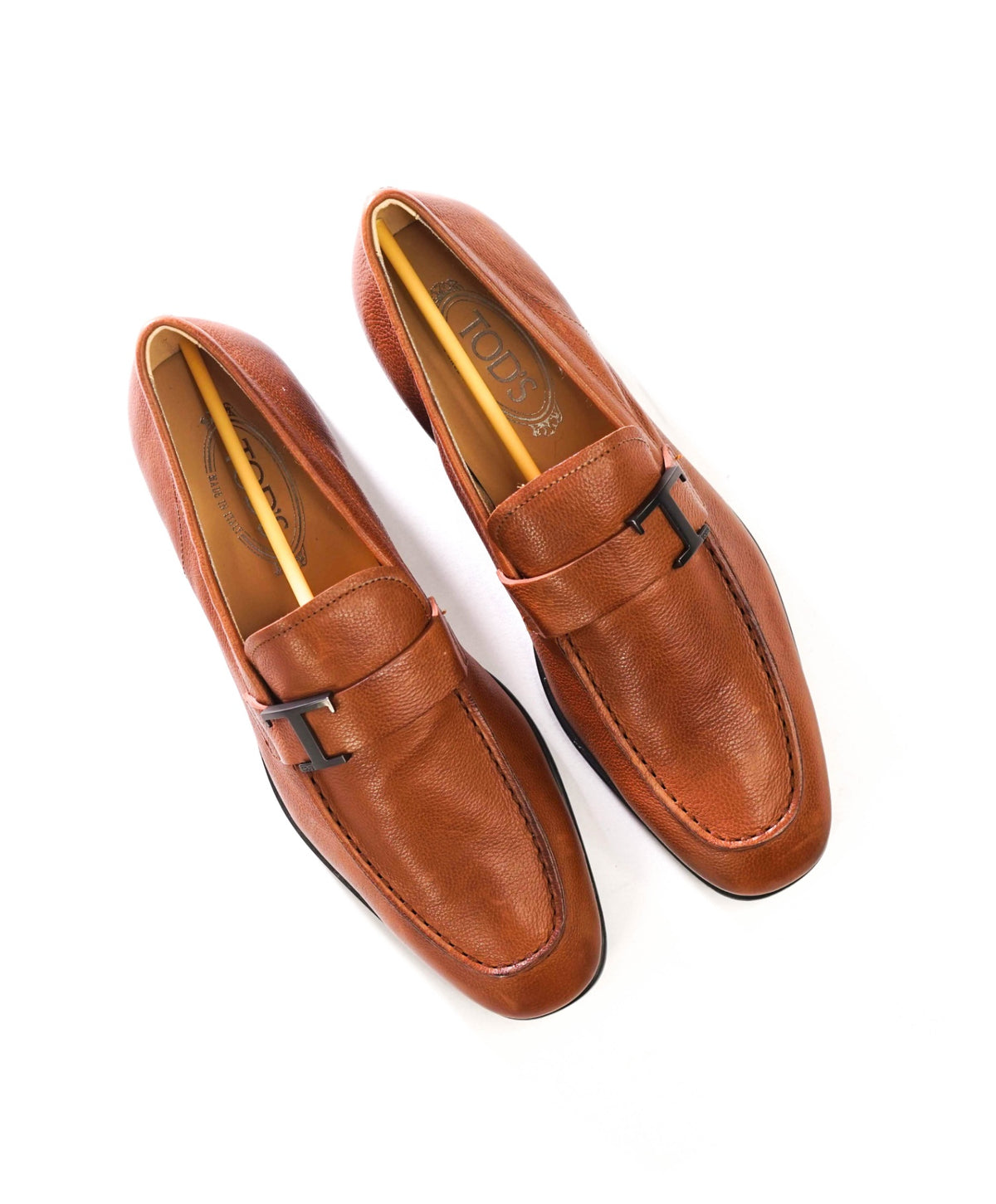 $750 TOD'S - Brown Pebble Leather Loafers - US 8 (7UK)