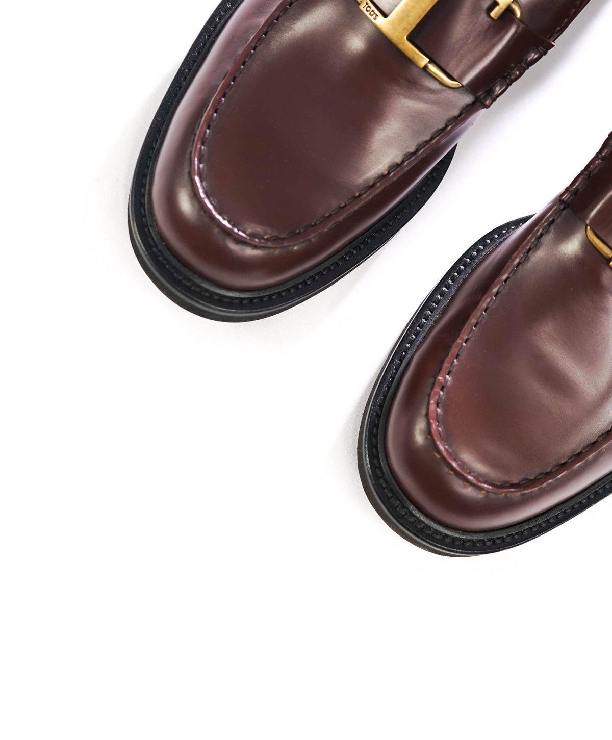 $850 TOD'S - Brown Leather Lug-Sole Loafers - US 8 (7UK)